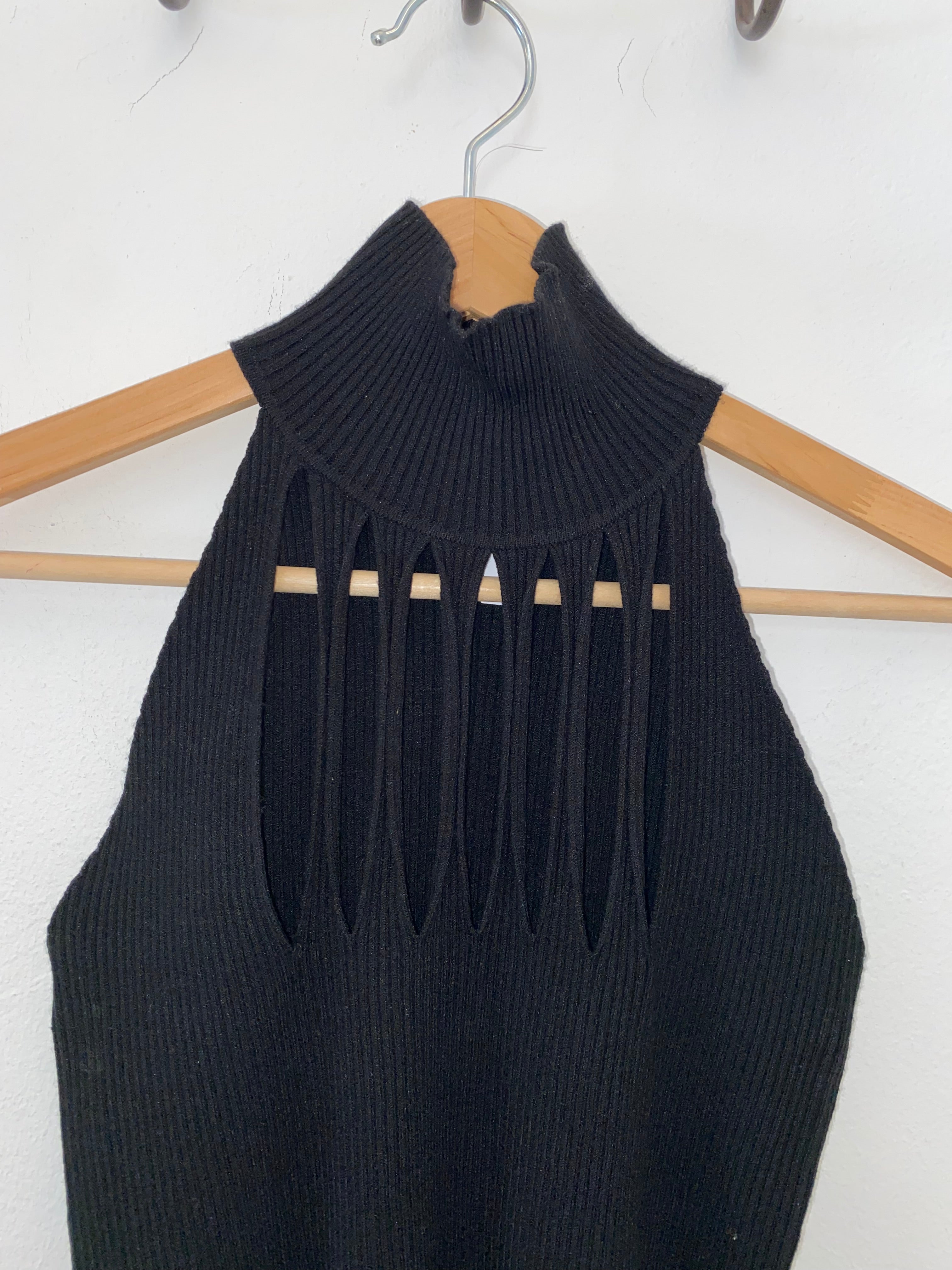 Black cut out top
