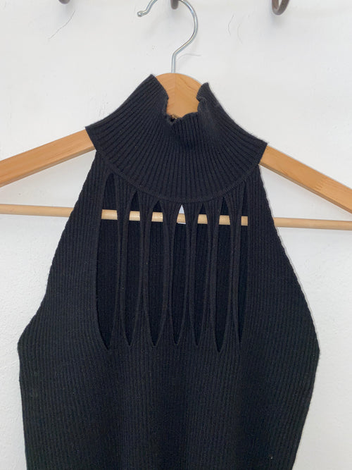 Black cut out top