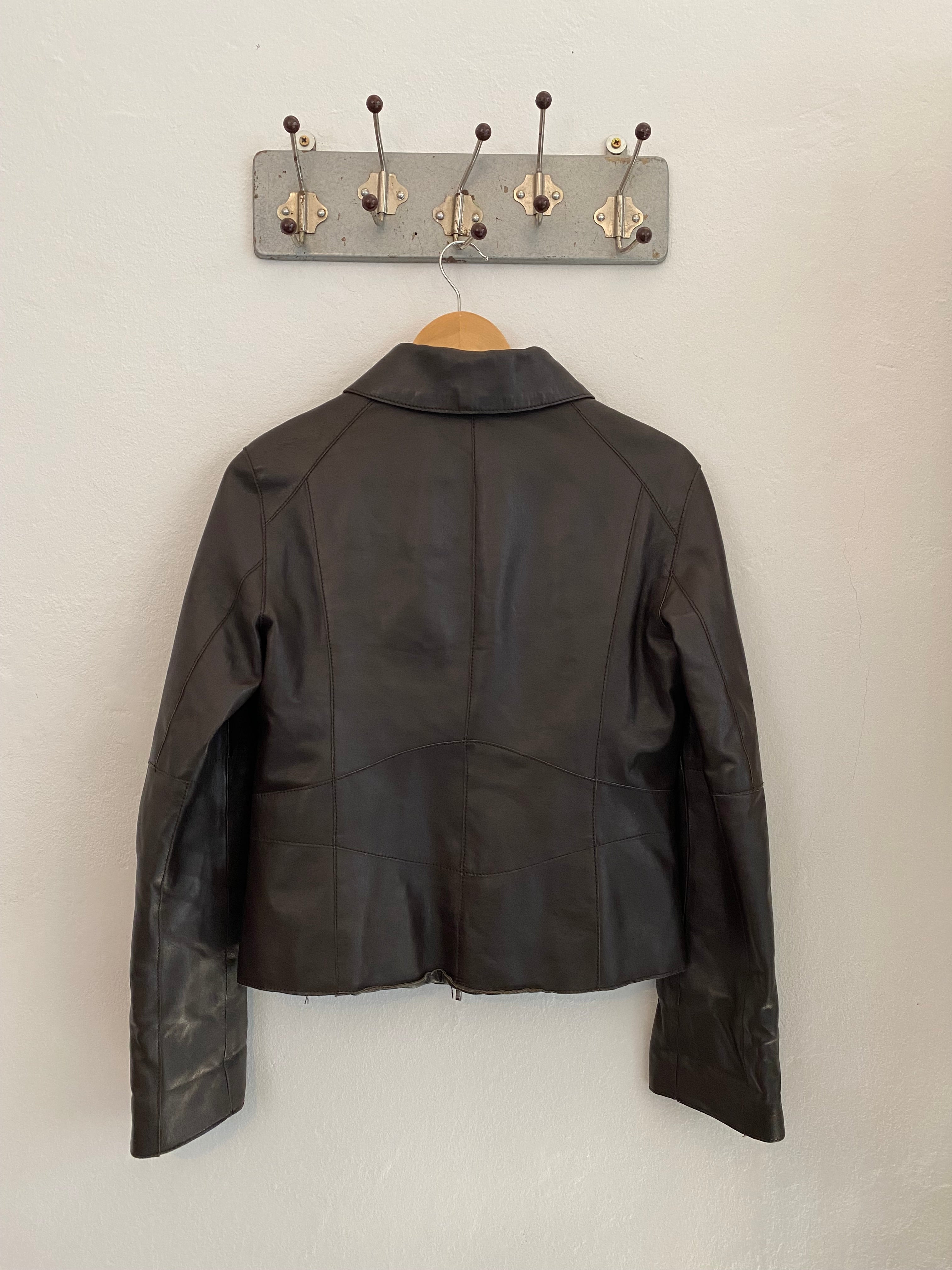 Brown leather jacket