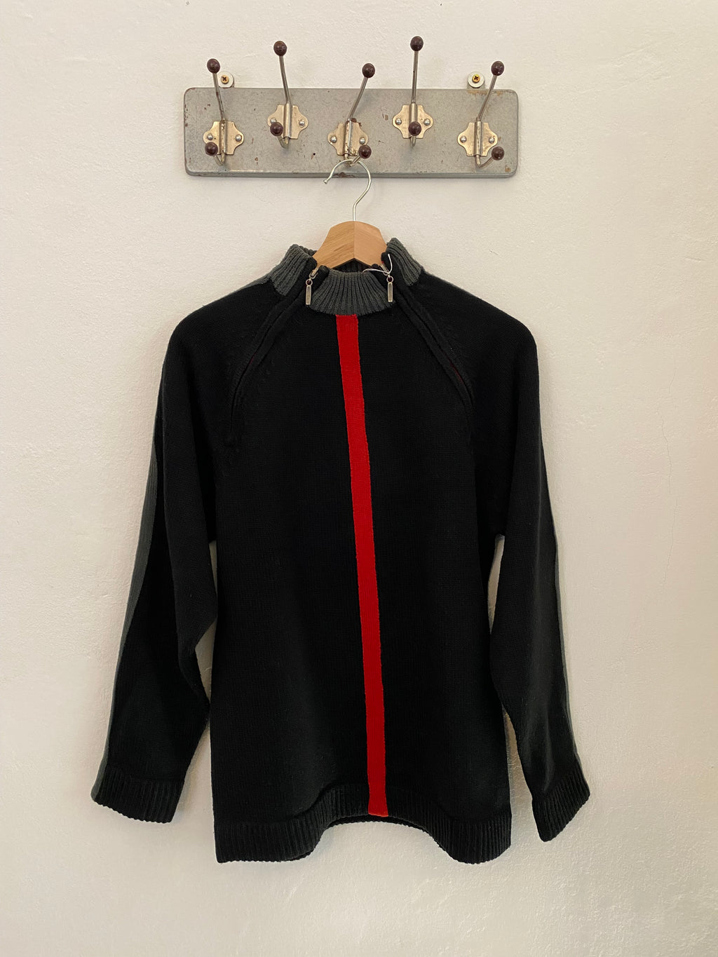 Black sweater with zip details