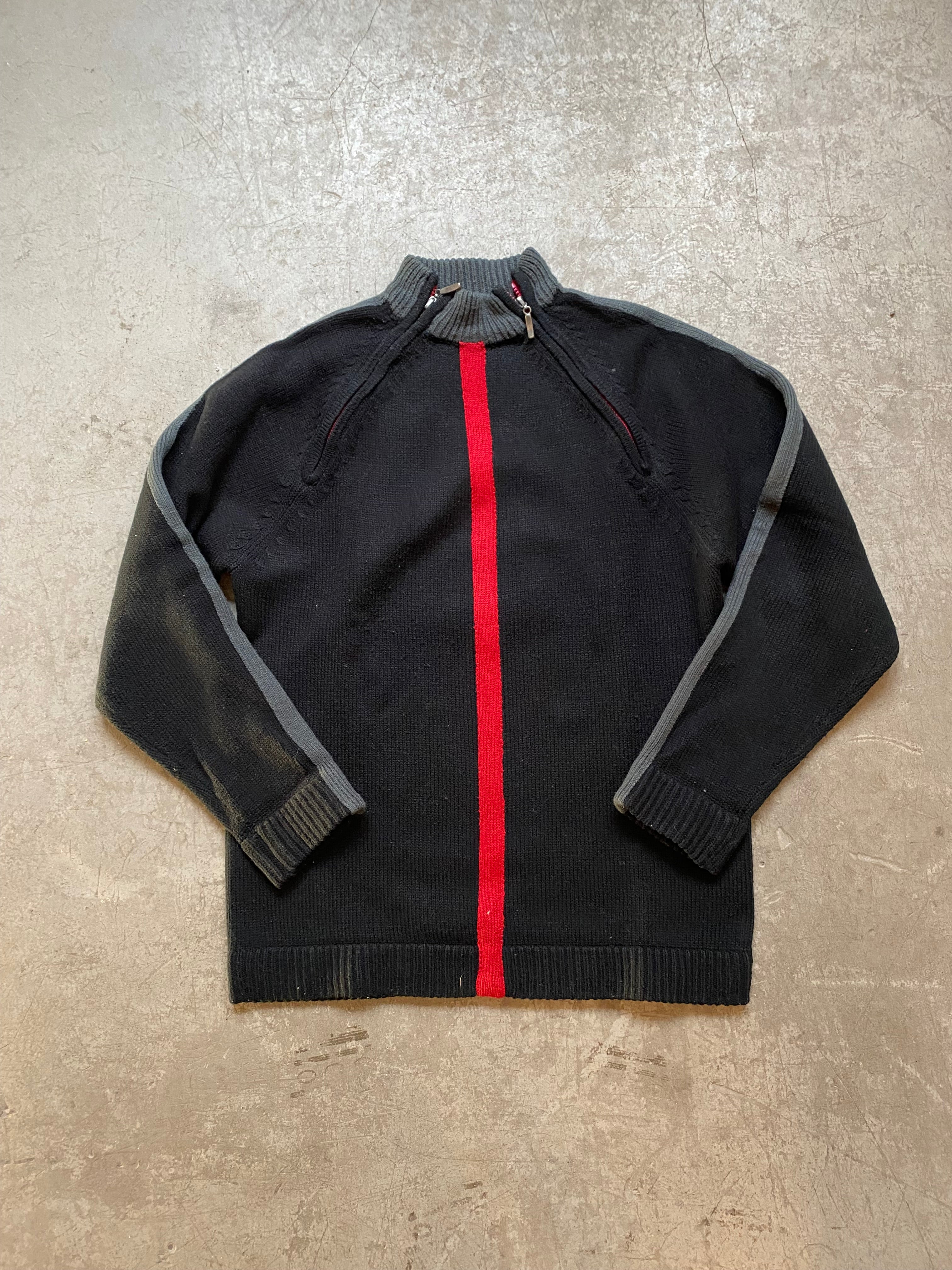 Black sweater with zip details