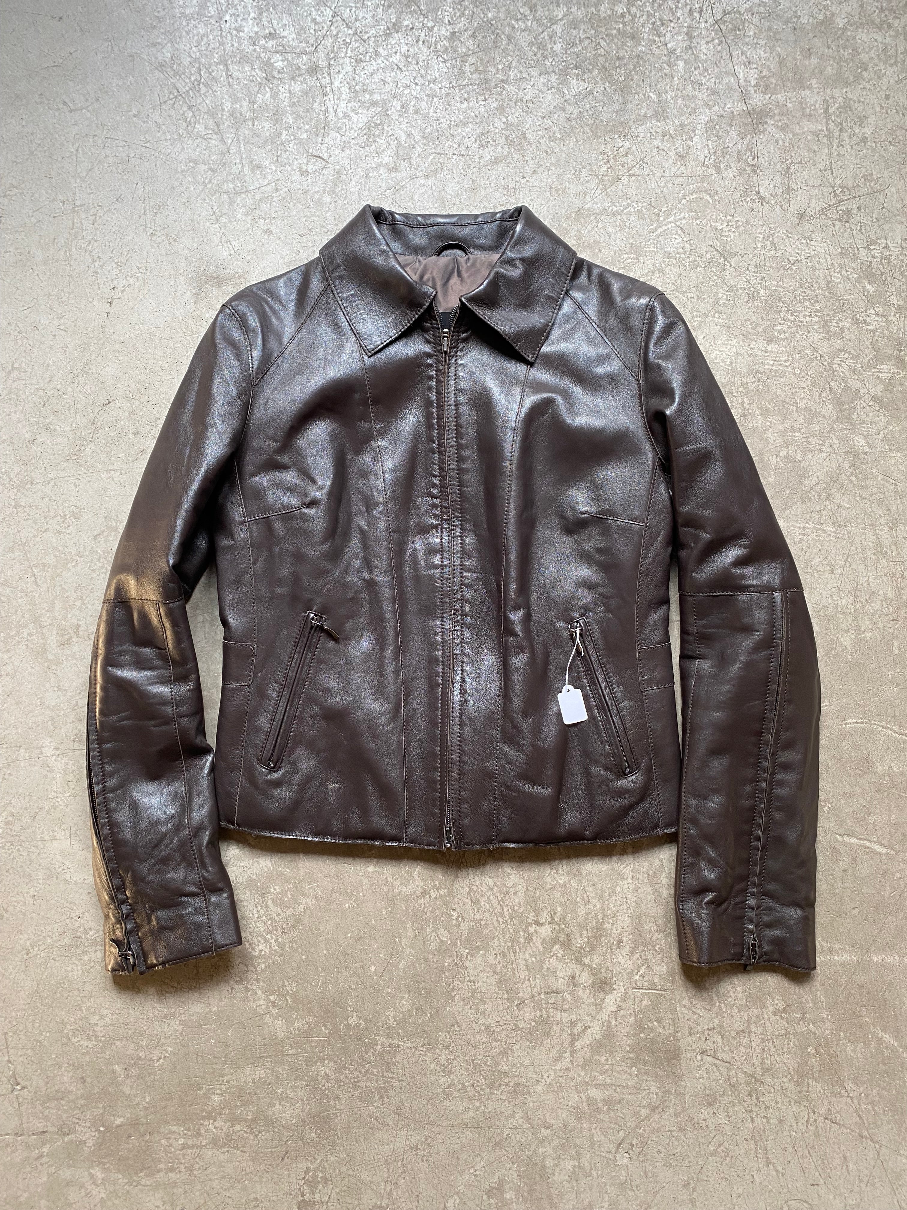 Brown leather jacket