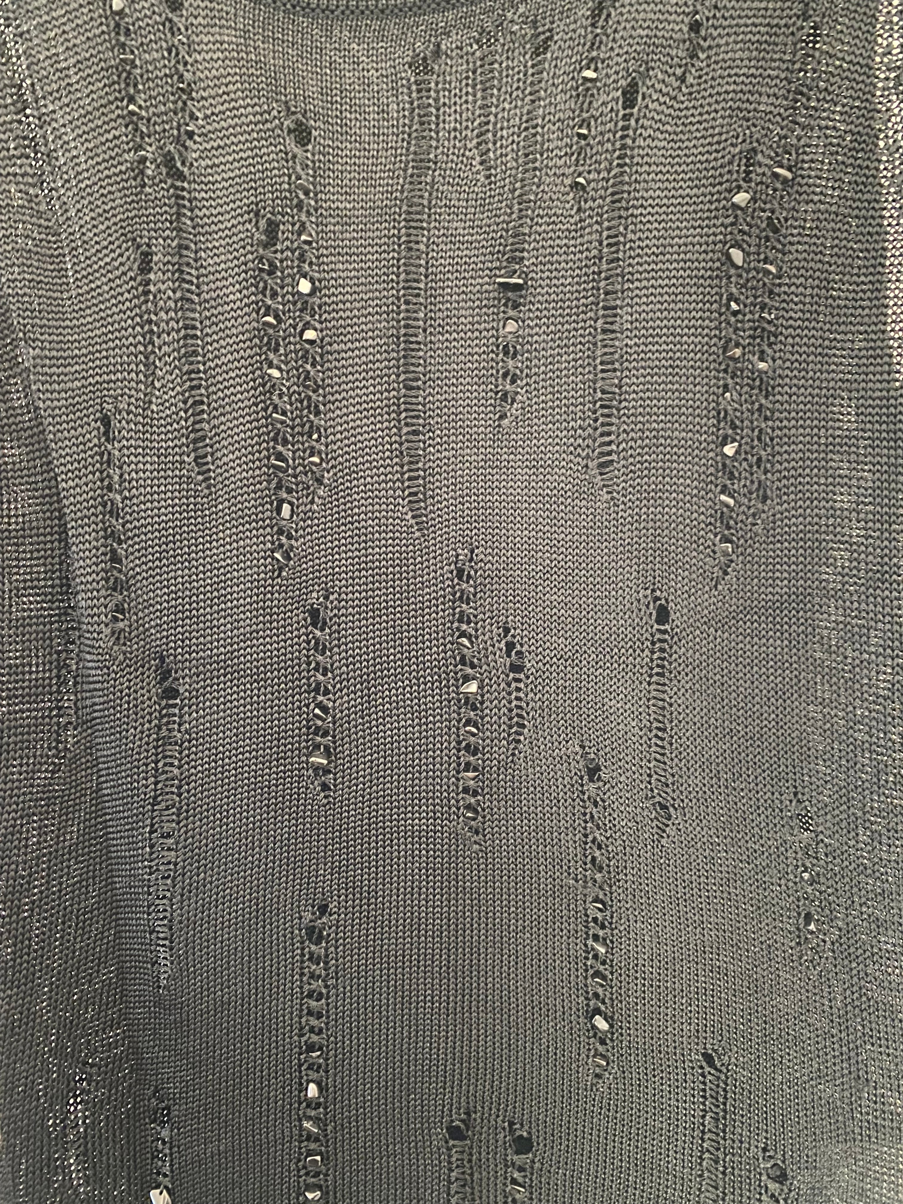 Black distressed tank top