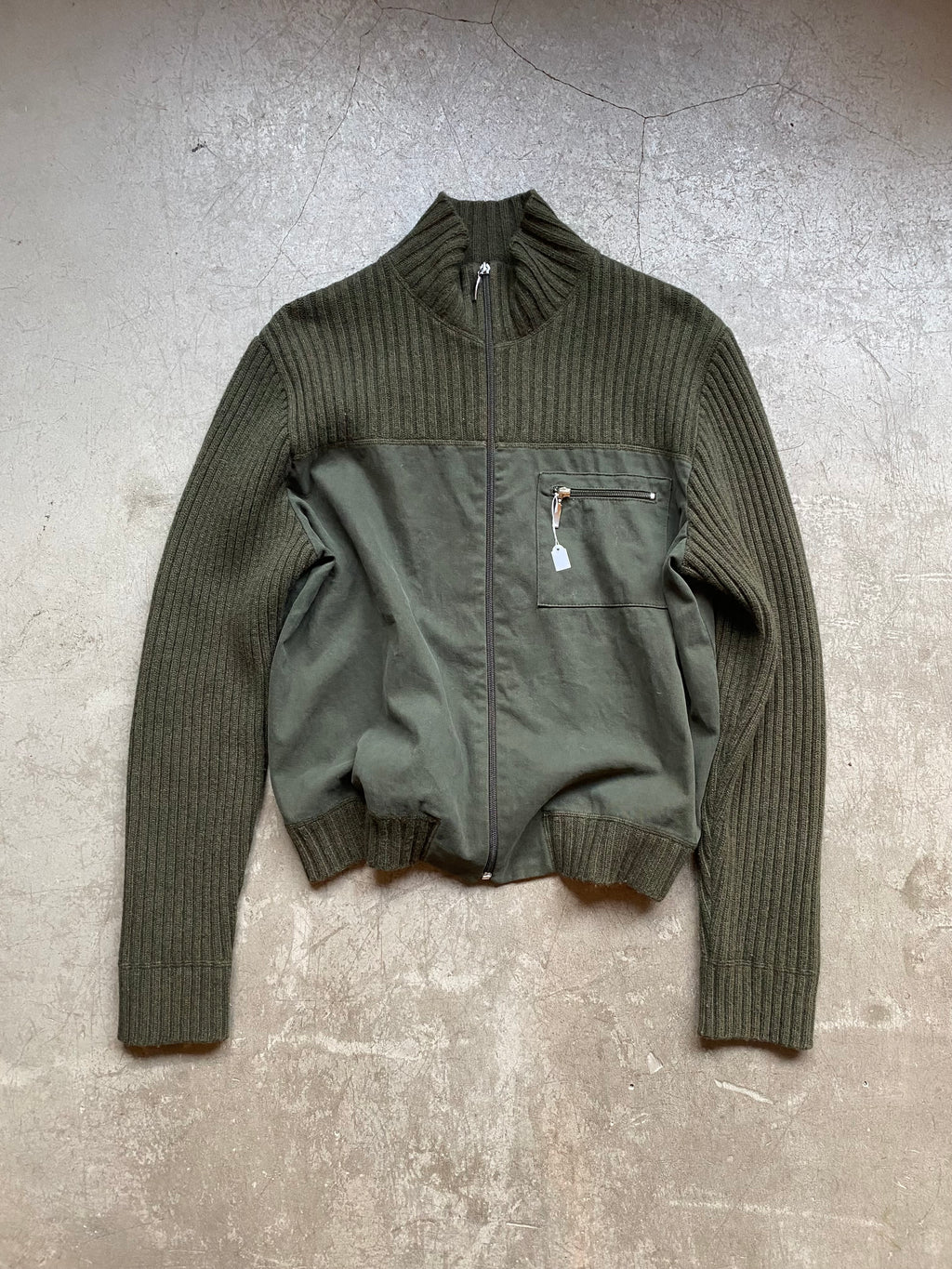 Khaki zip up sweater