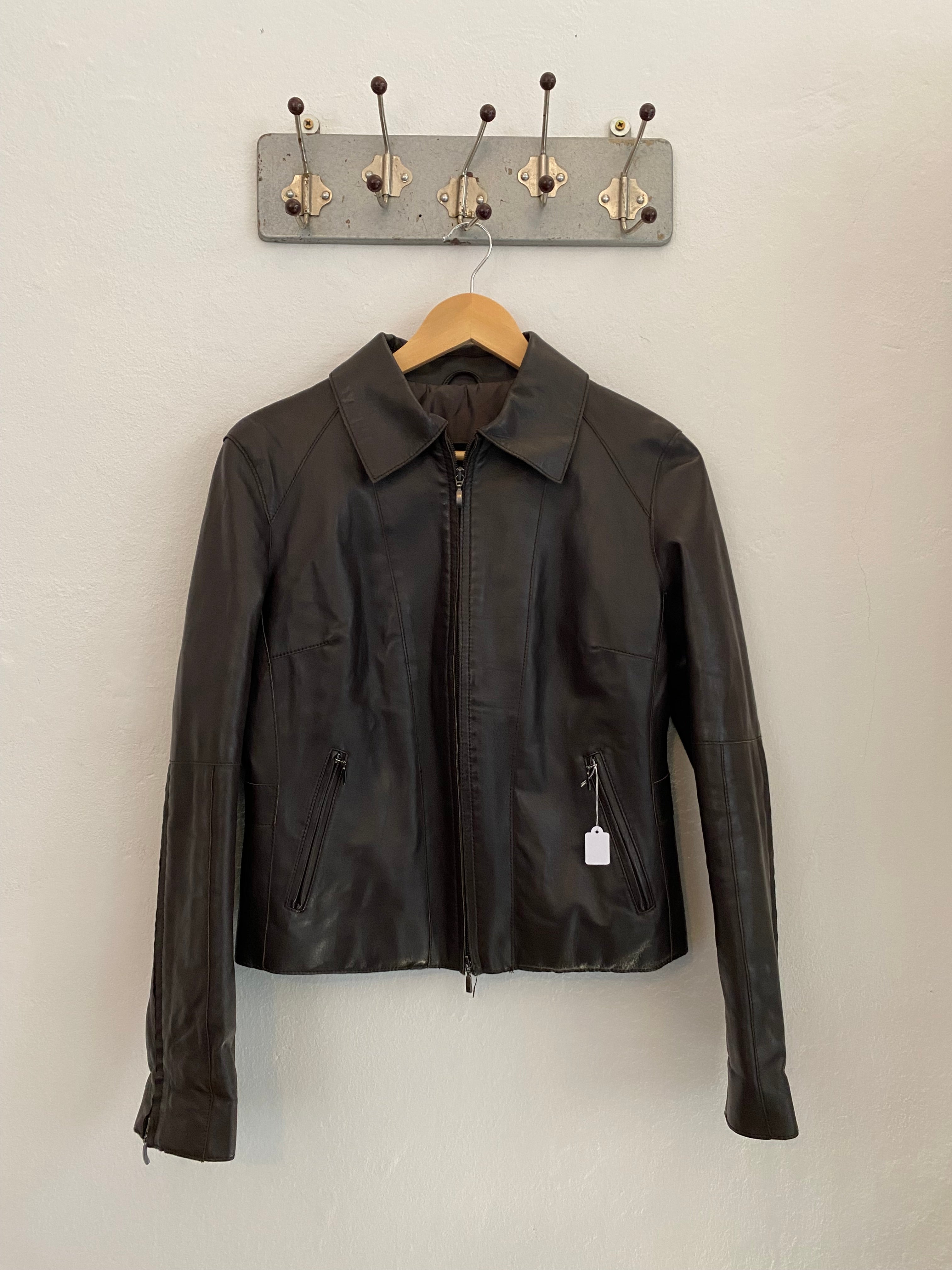 Brown leather jacket