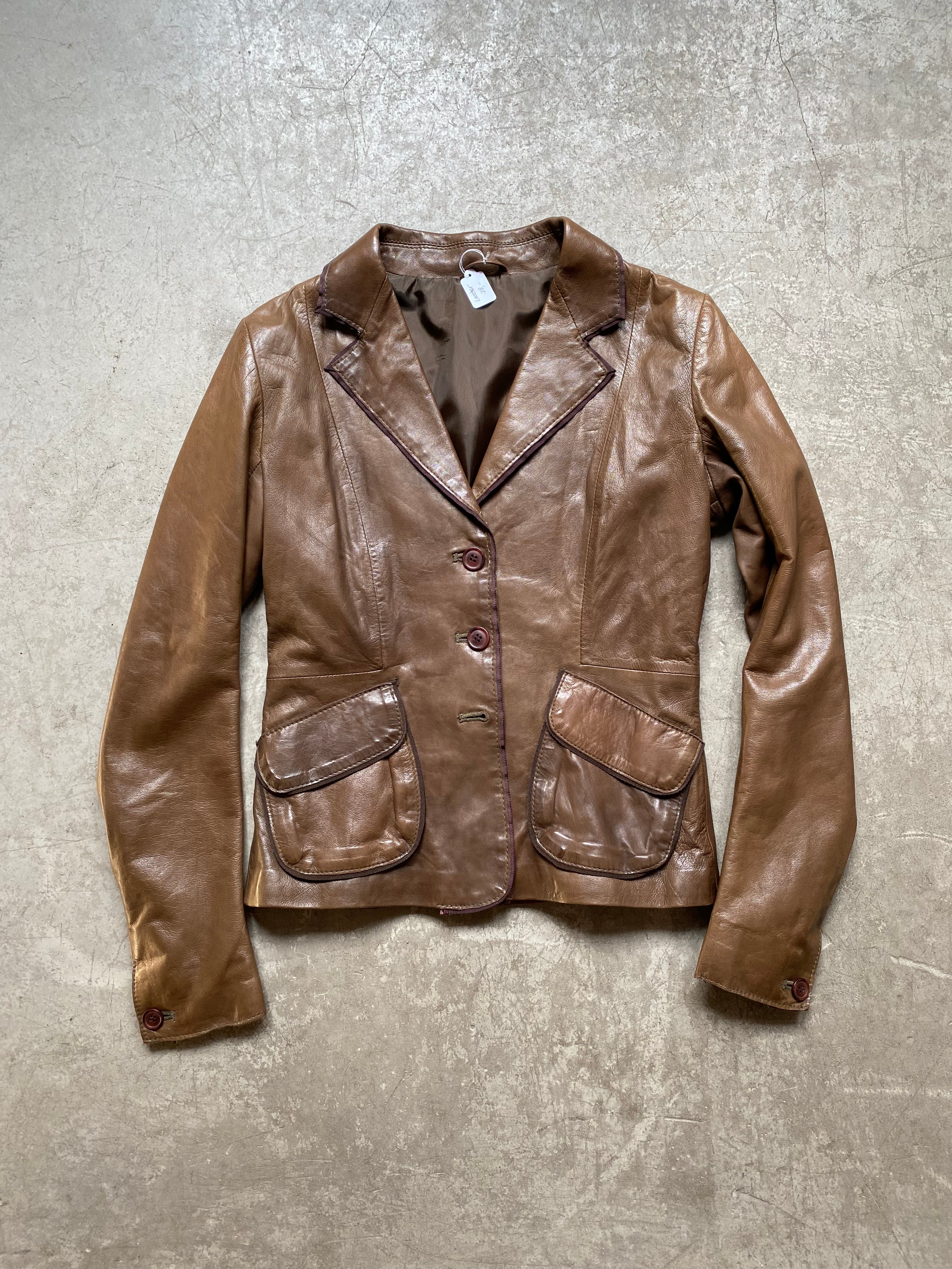 Brown leather jacket