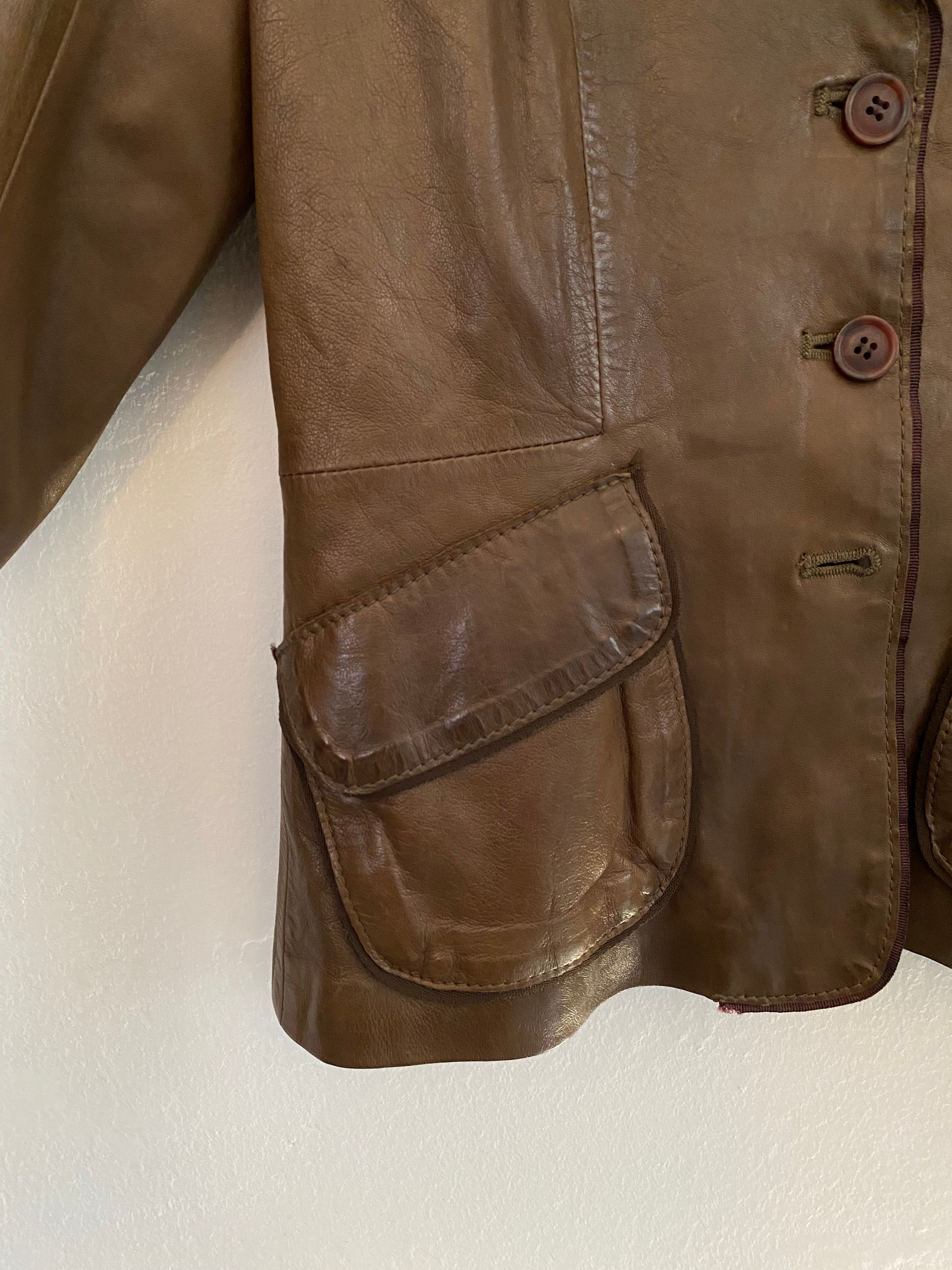 Brown leather jacket
