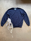 Upcycled navy sweatshirt