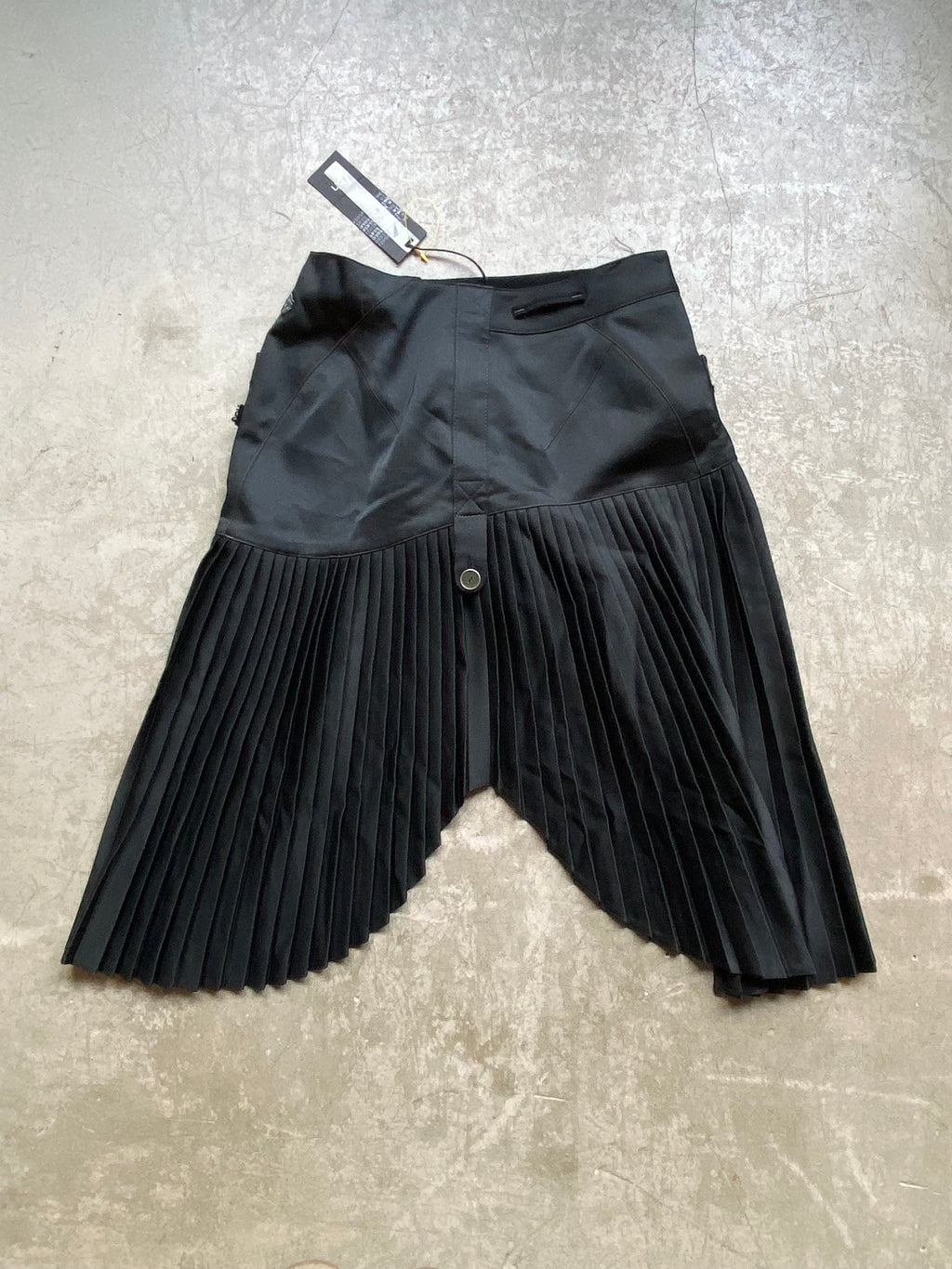 Wool blend pleated midi skirt