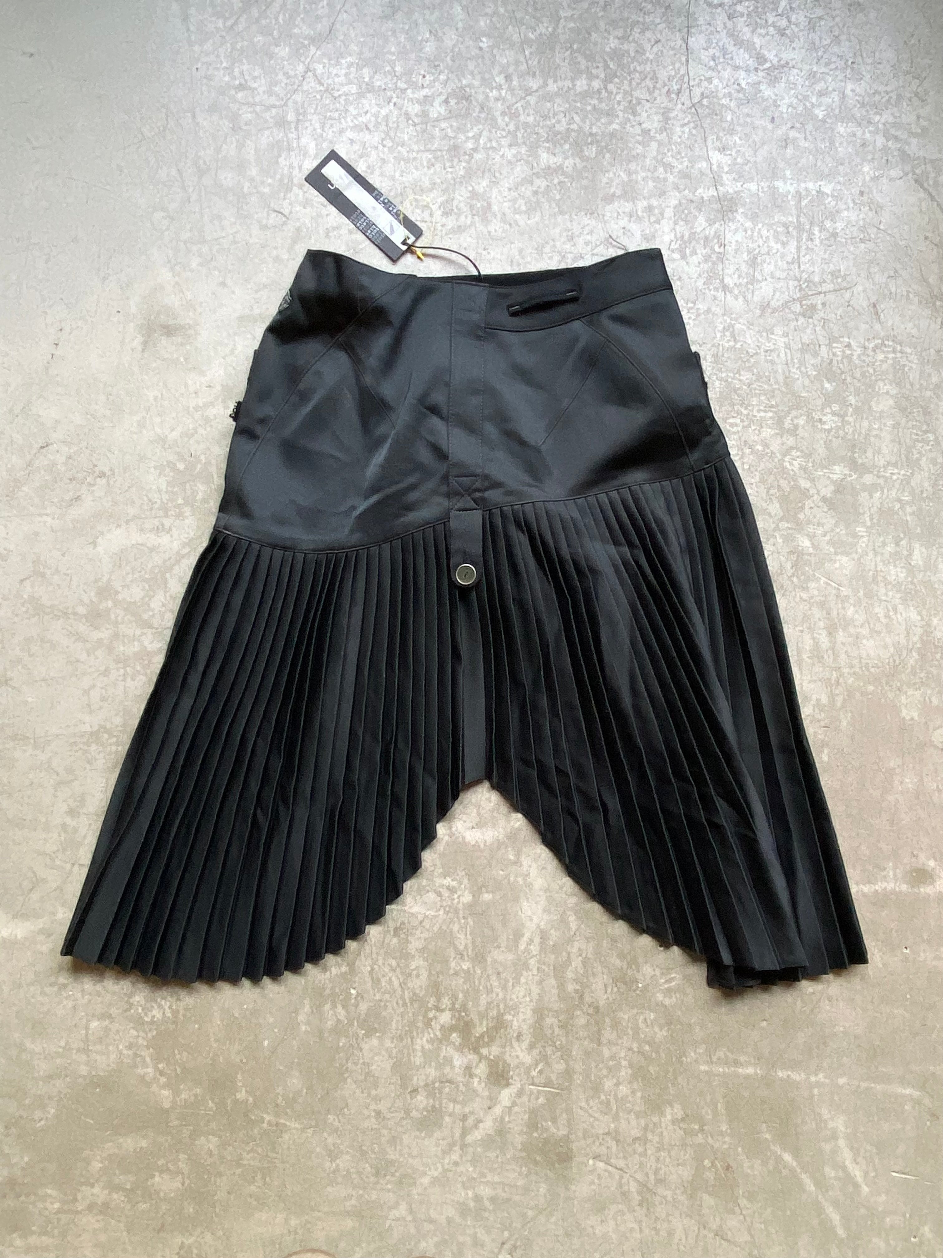 Wool blend pleated midi skirt