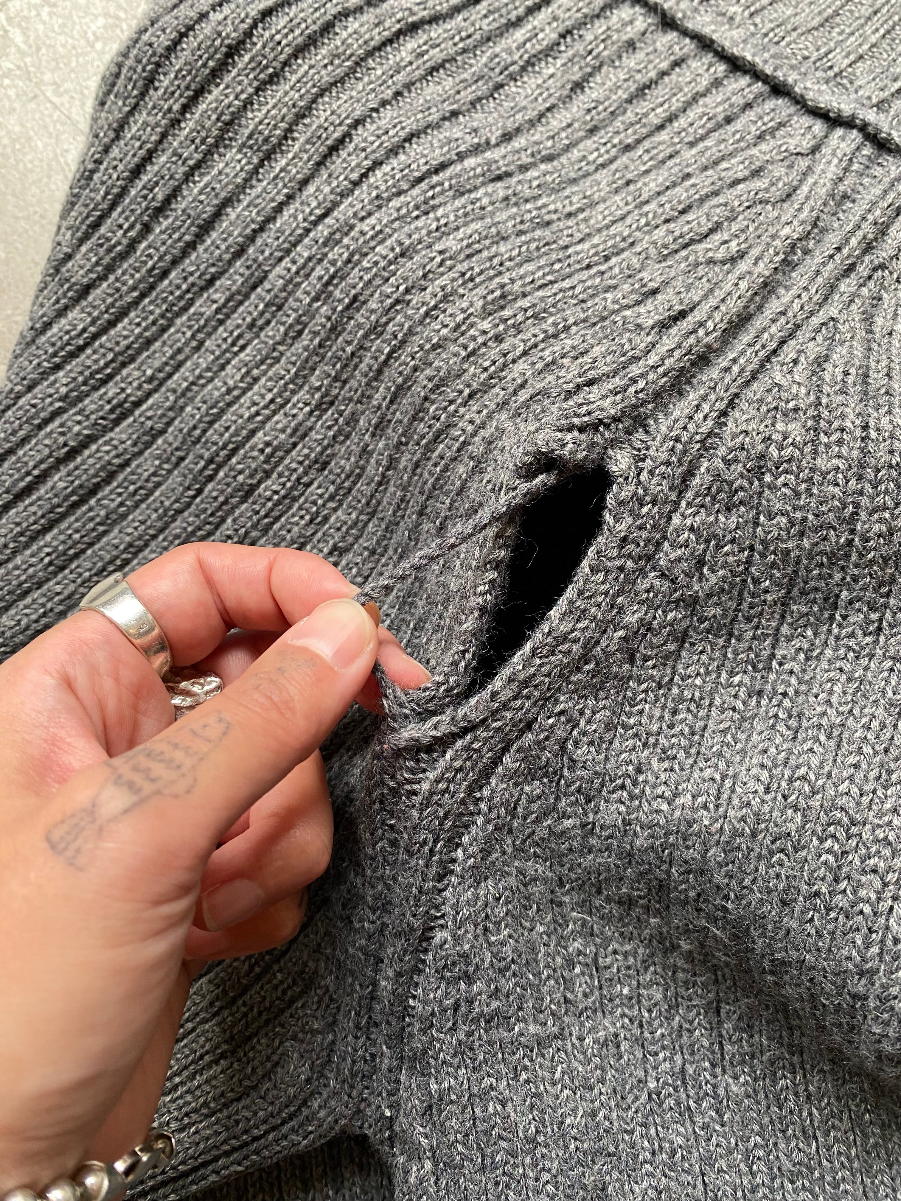 Wool blend zip up detail sweater