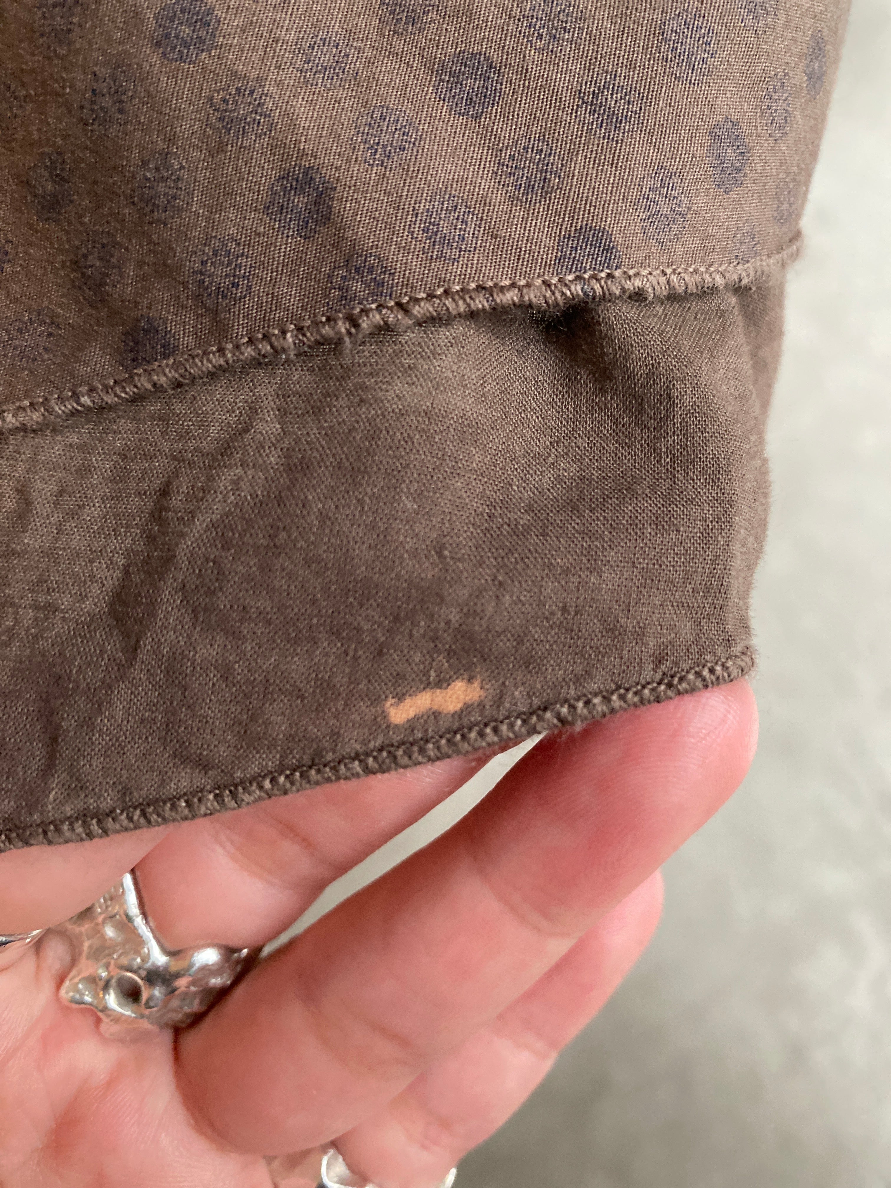 Brown cotton midi skirt