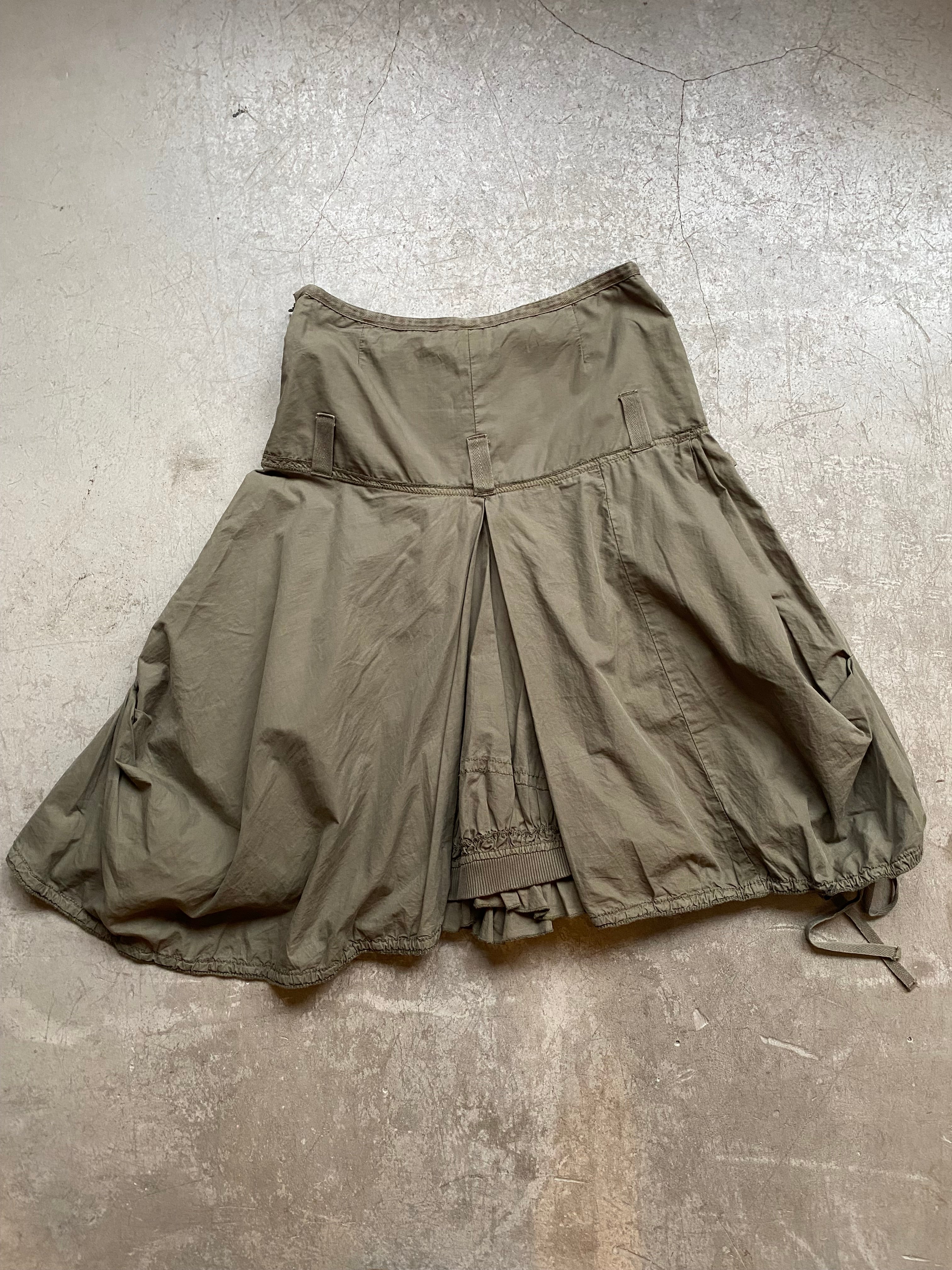 Khaki midi skirt
