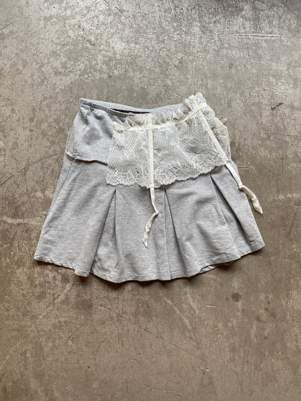 Upcycled grey mini skirt