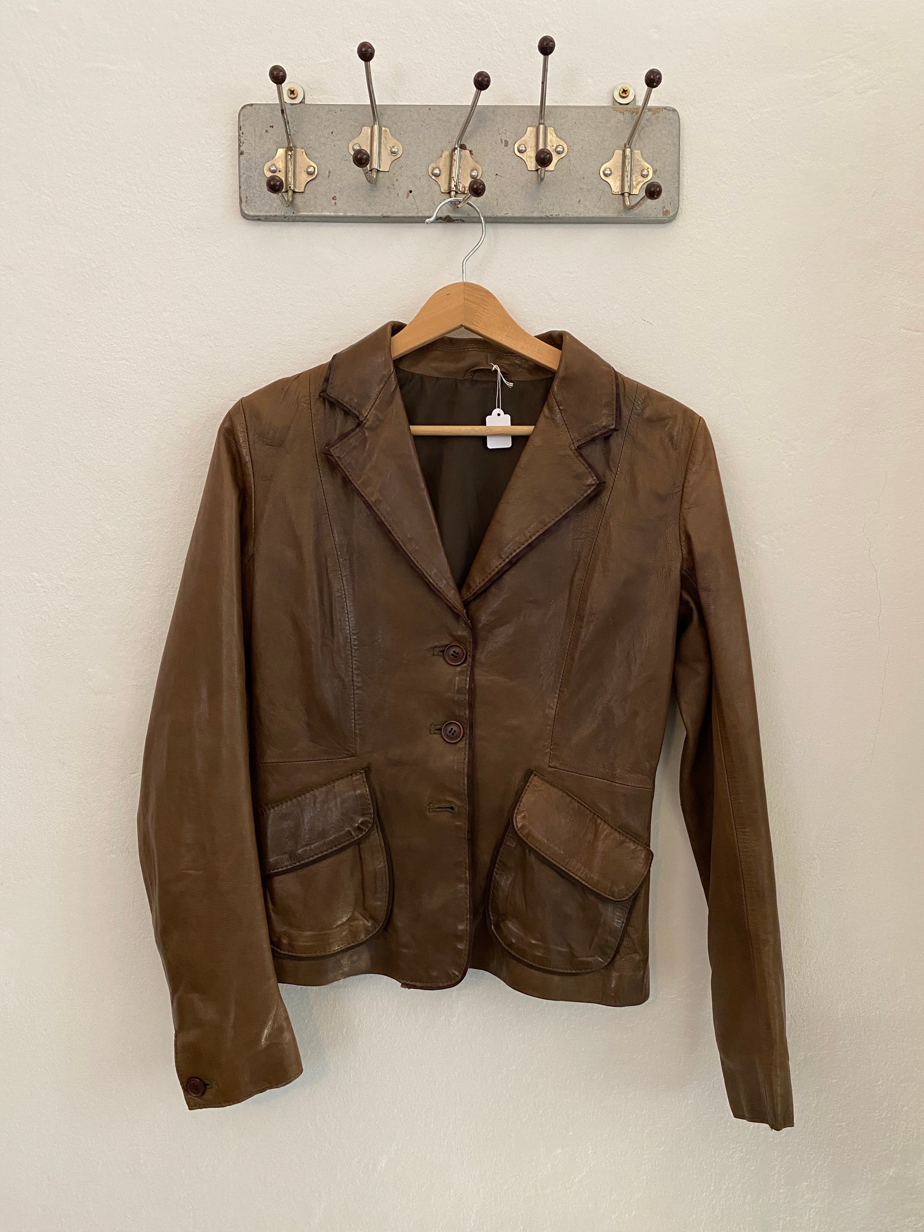 Brown leather jacket