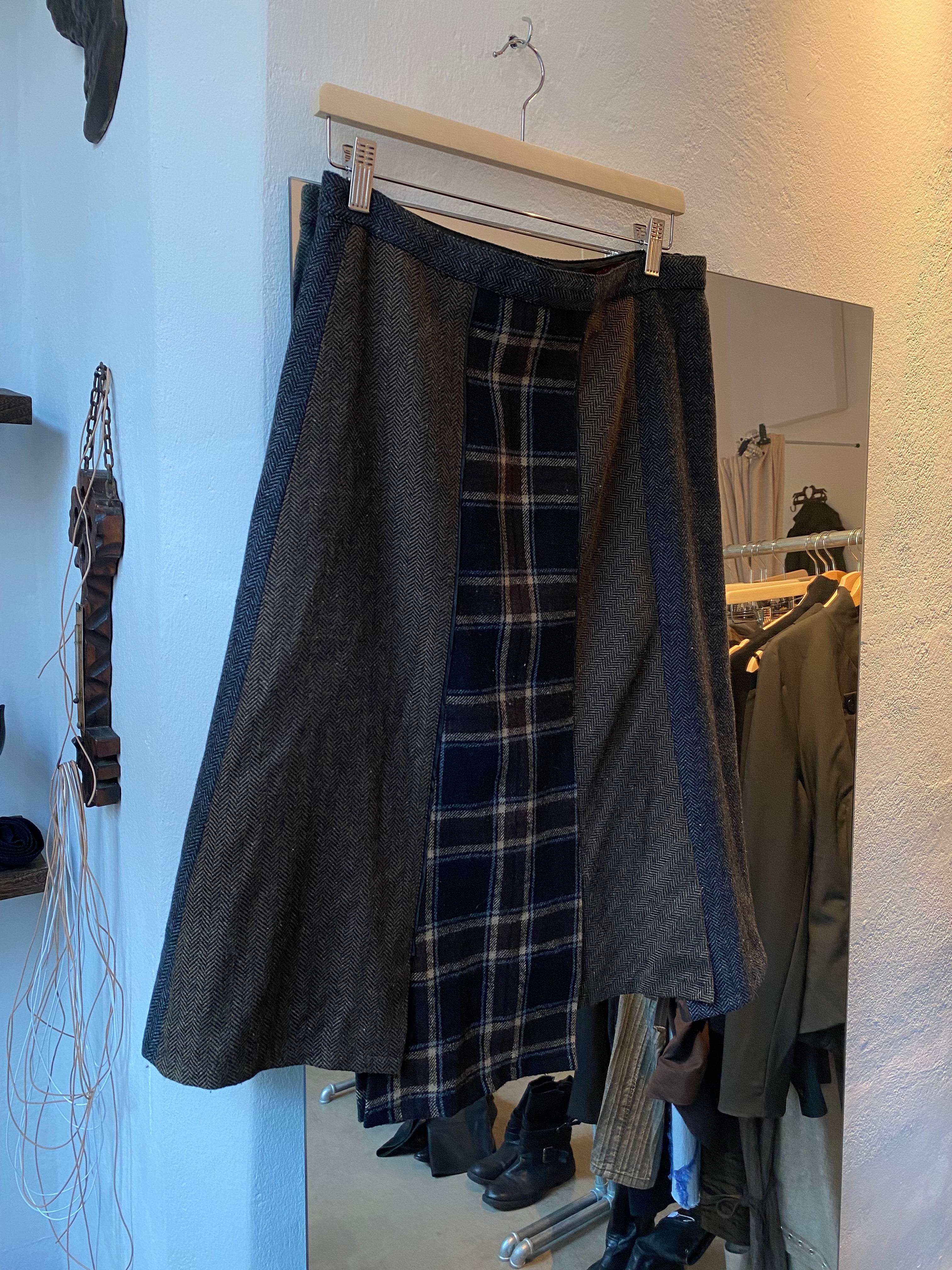 Grey/brown midi skirt