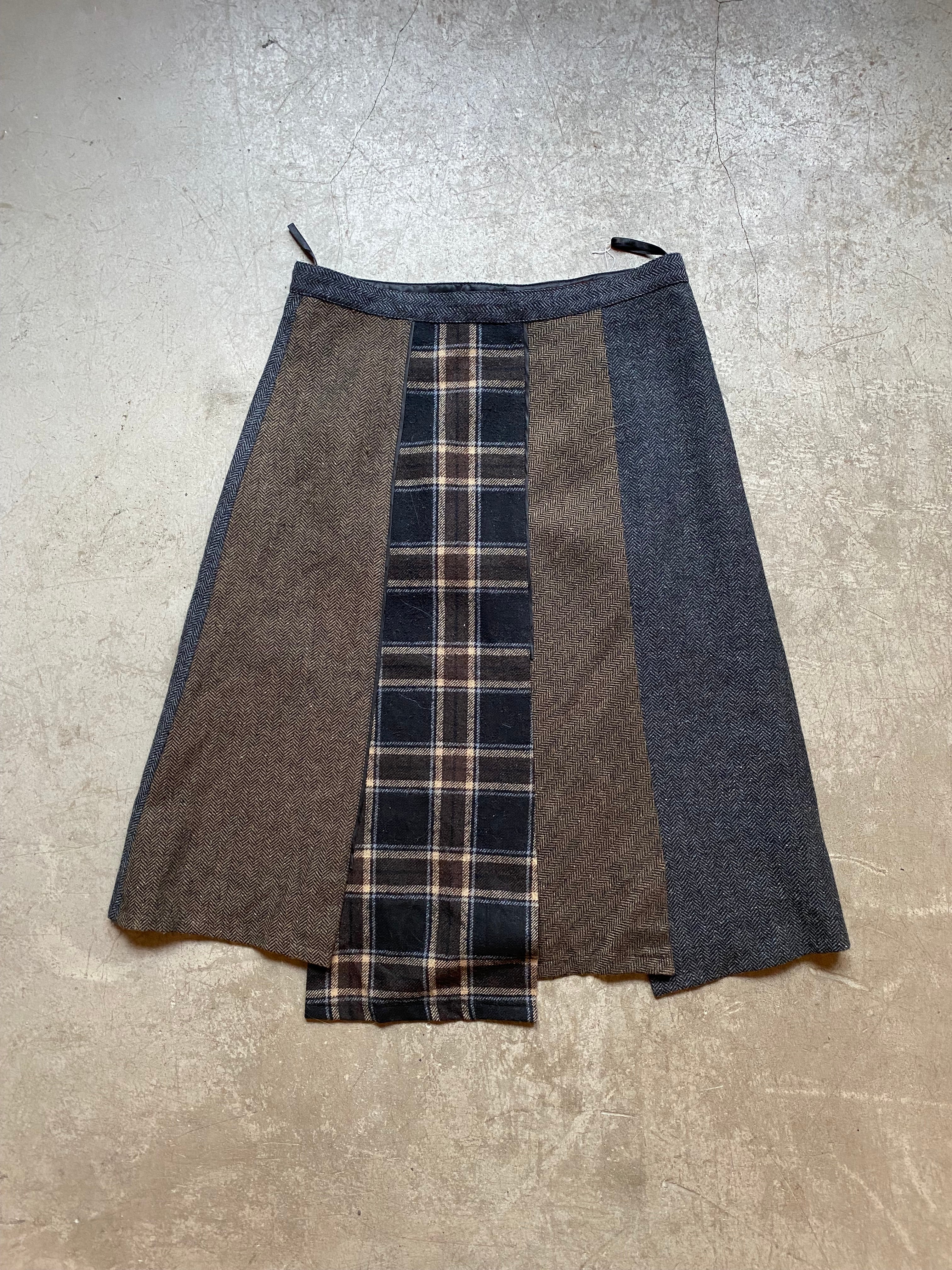 Grey/brown midi skirt