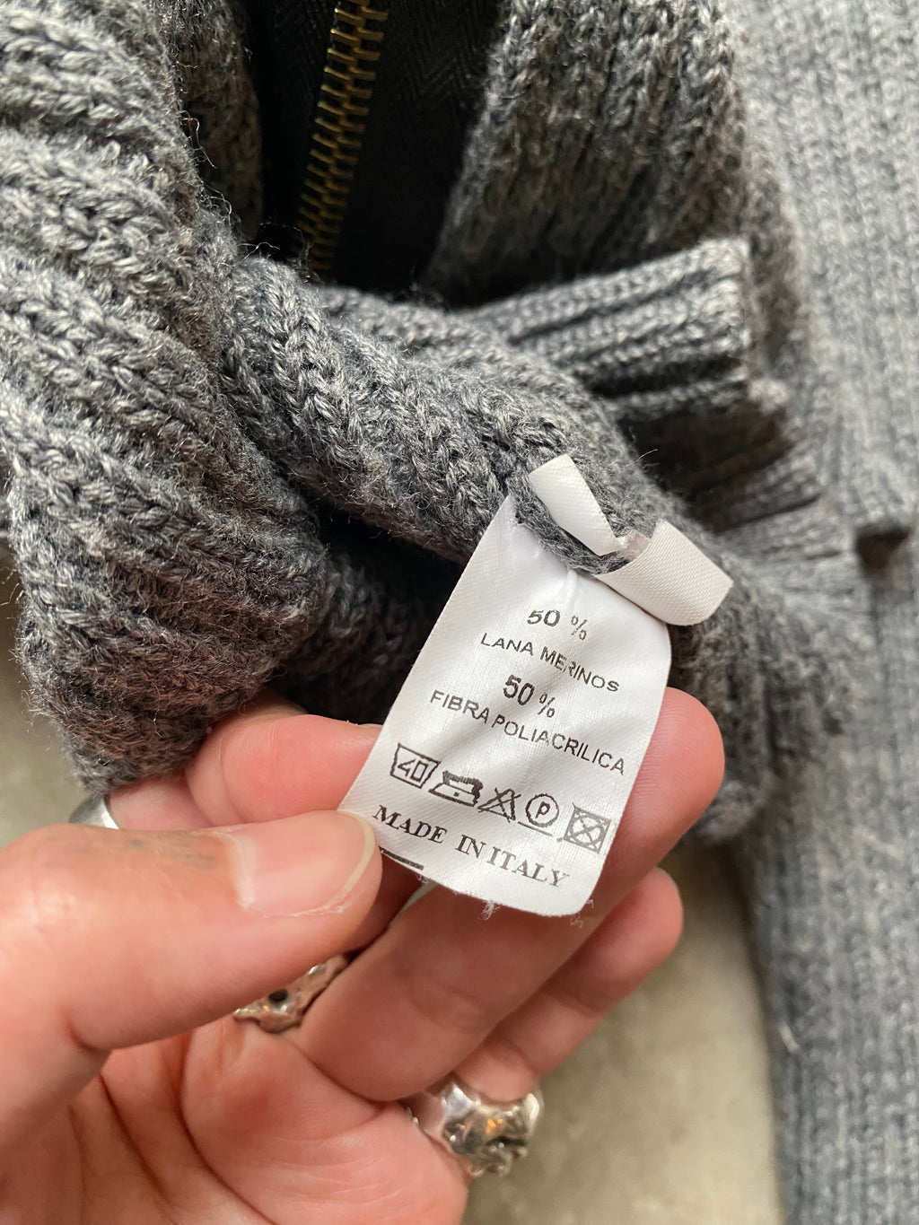 Wool blend zip up detail sweater