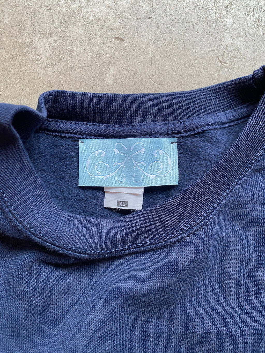 Upcycled navy sweatshirt