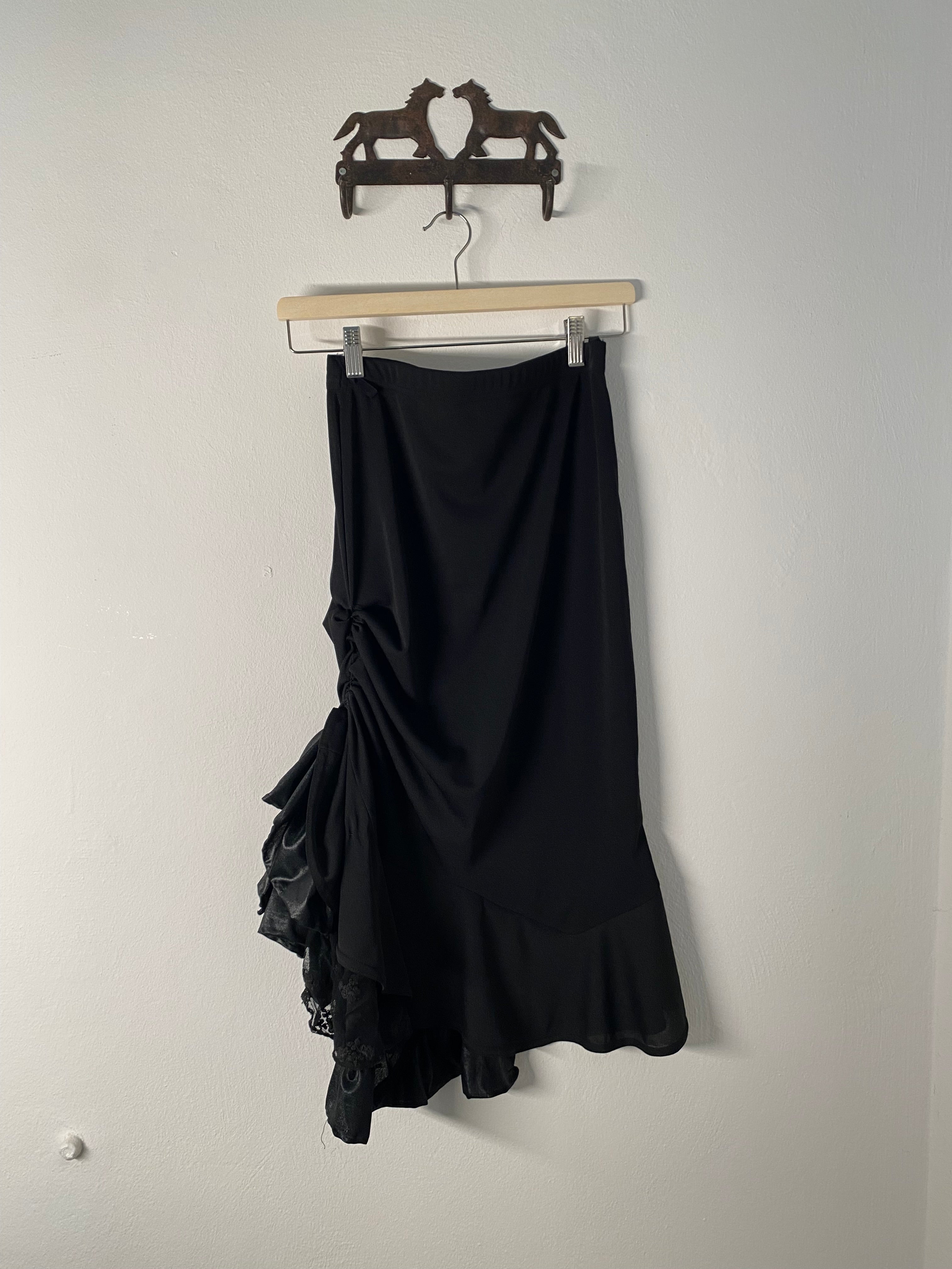 Black ruffle skirt