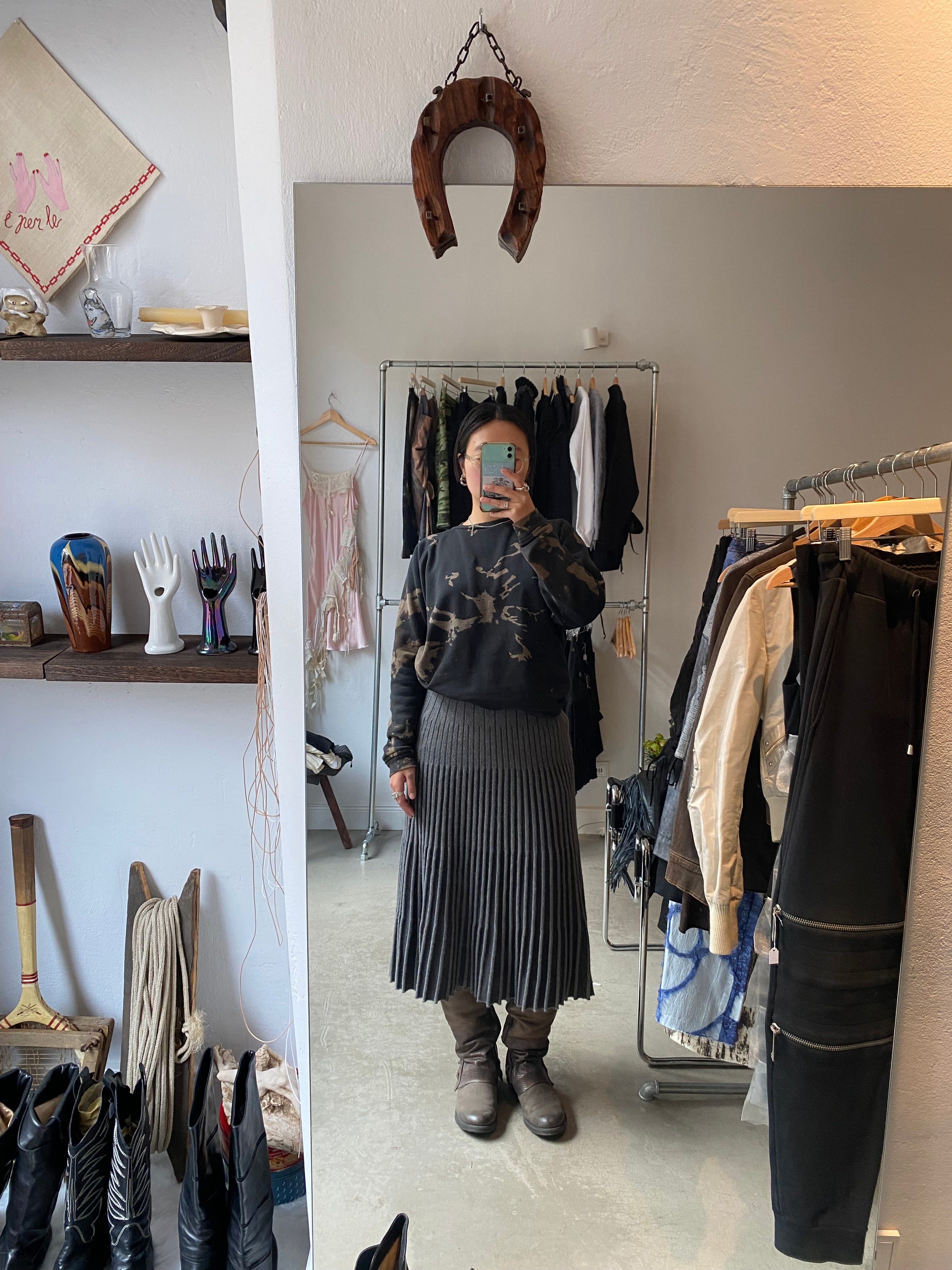 Winter pleated skirt