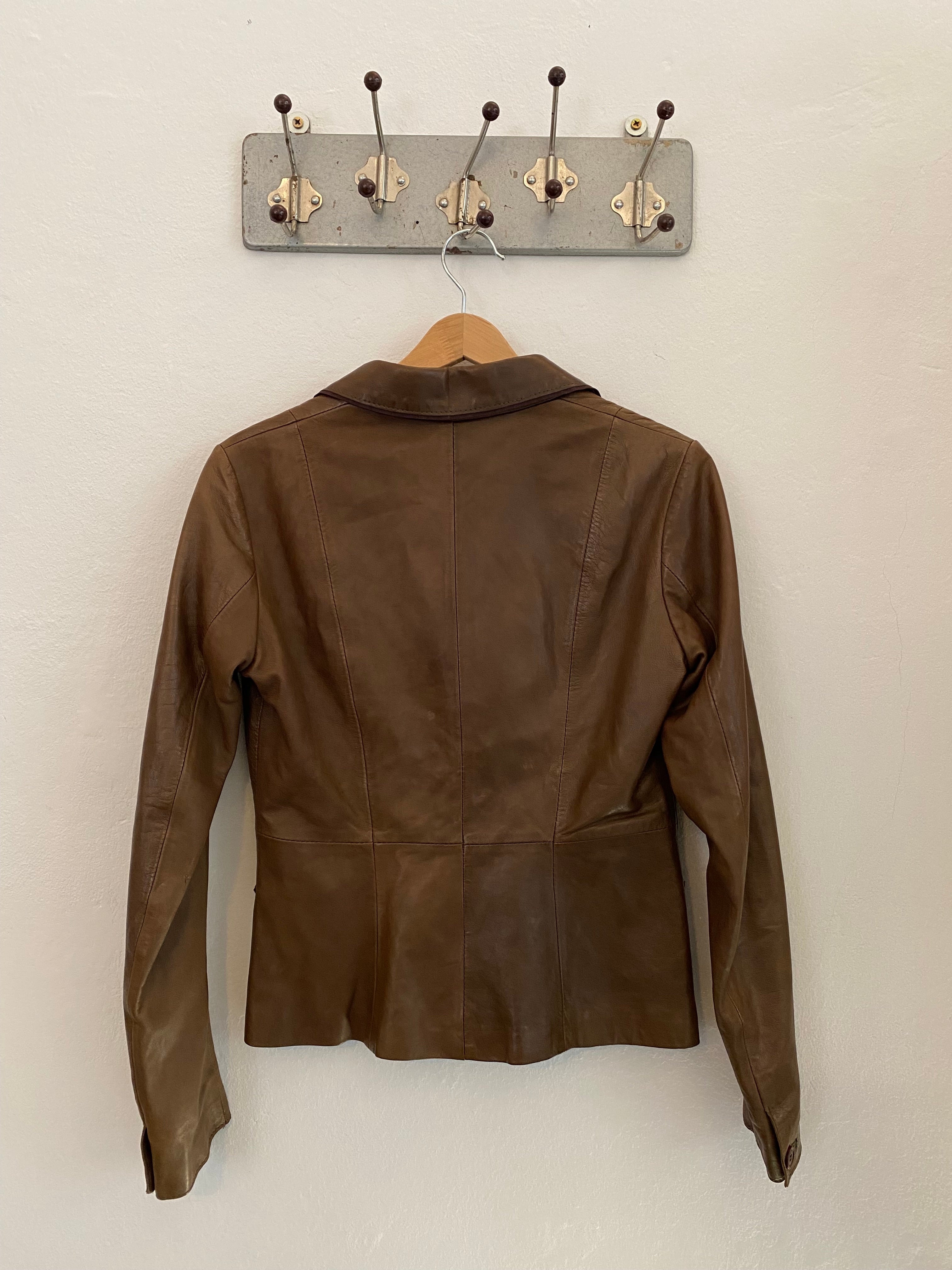 Brown leather jacket