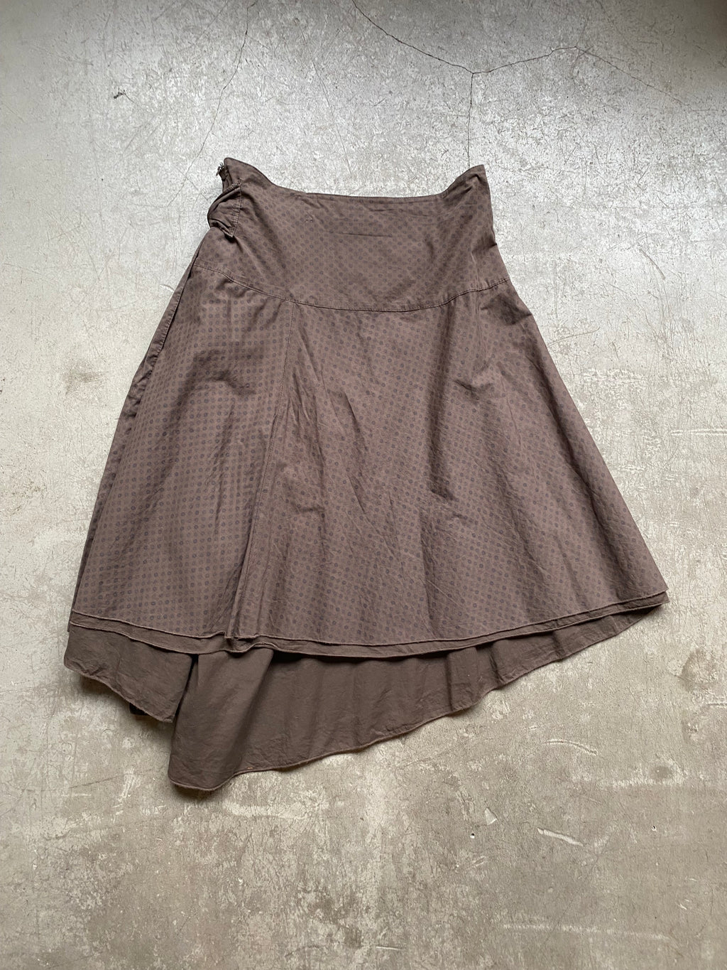 Brown cotton midi skirt