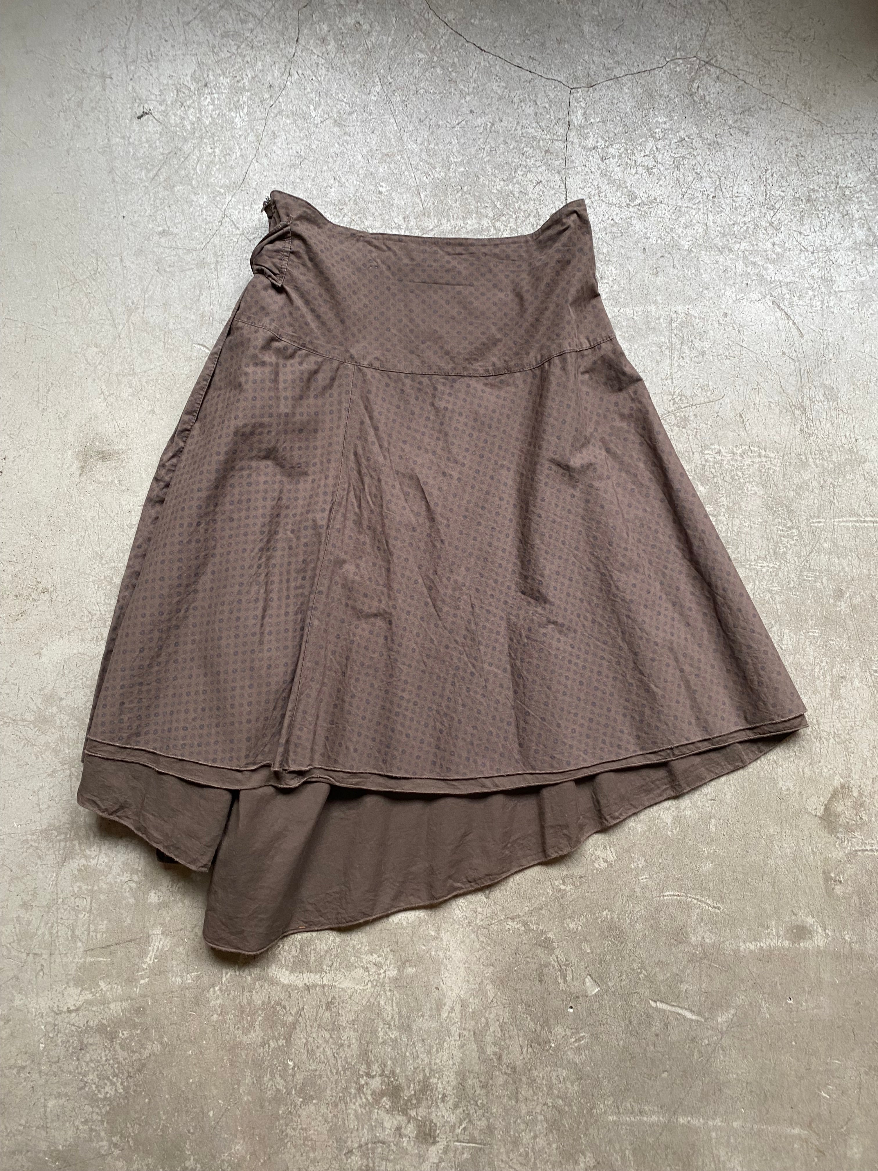 Brown cotton midi skirt