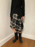 Black asymmetrical checkered skirt