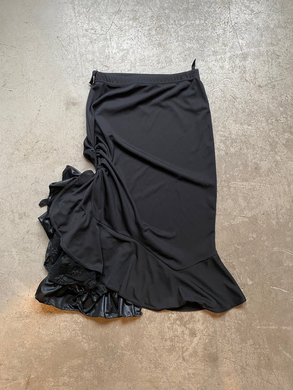 Black ruffle skirt