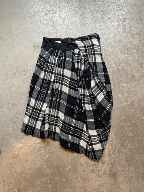 Black asymmetrical checkered skirt