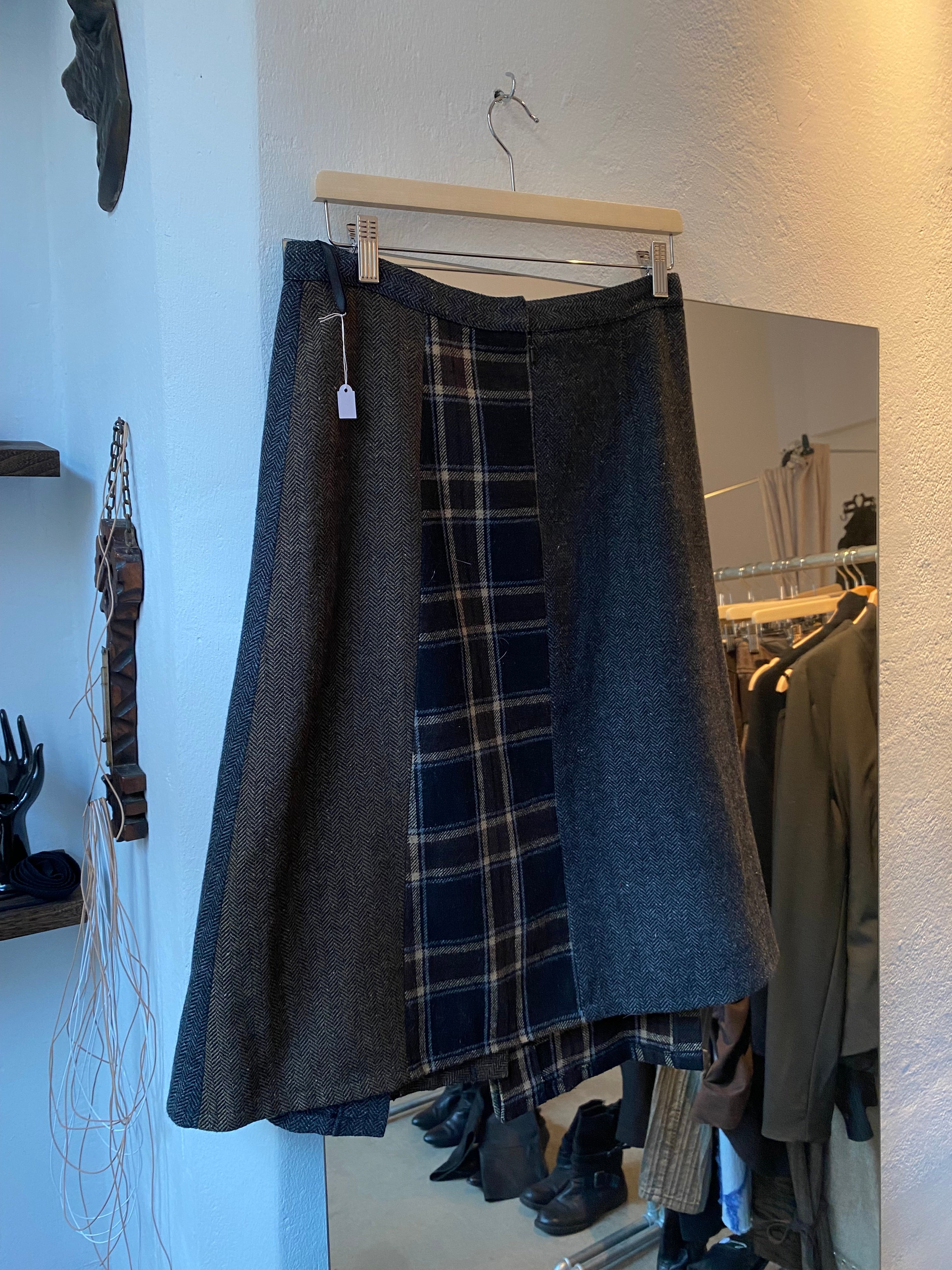 Grey/brown midi skirt