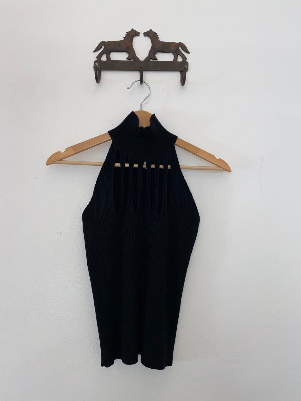 Black cut out top