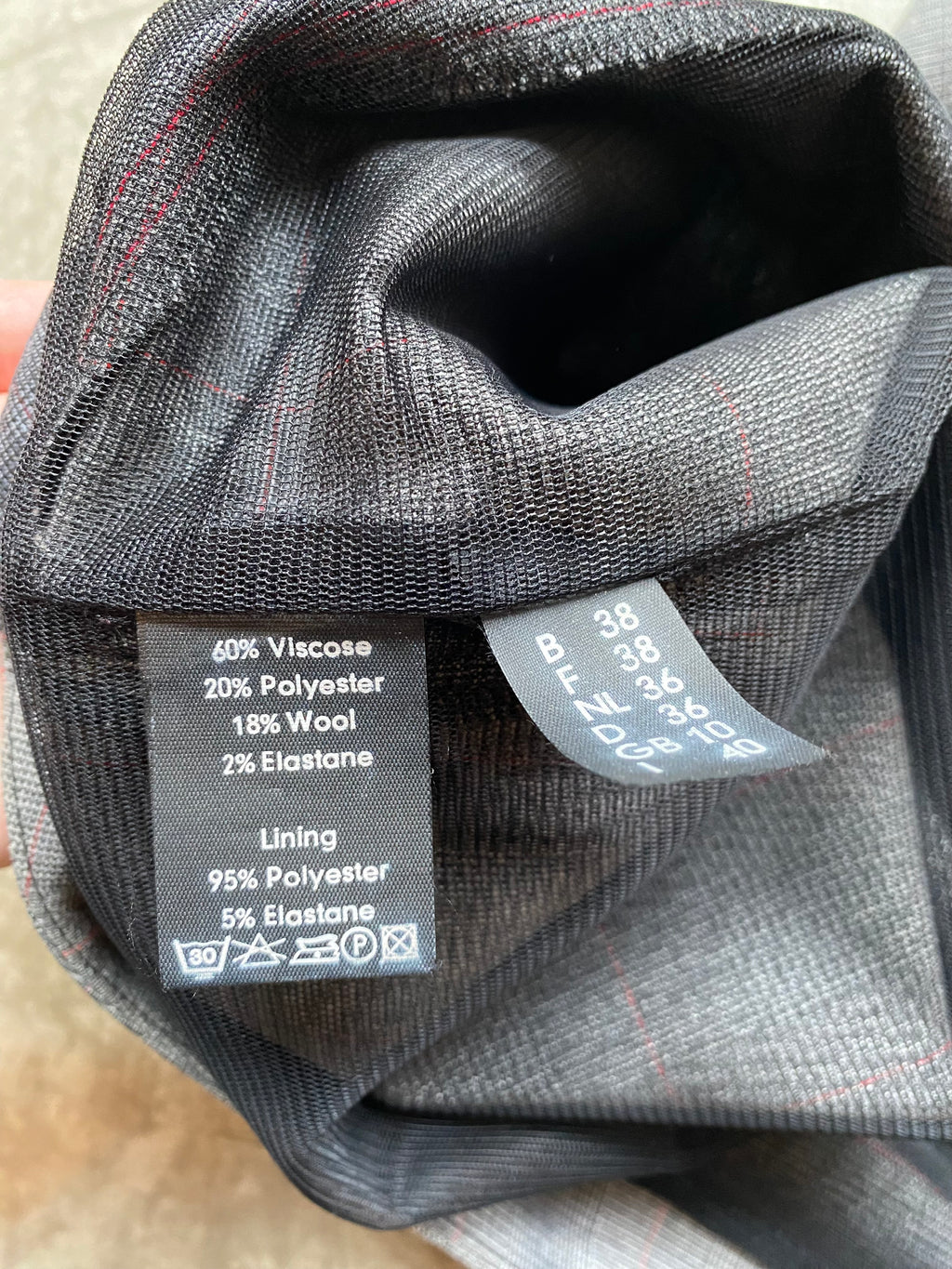 Grey checkered midi skirt