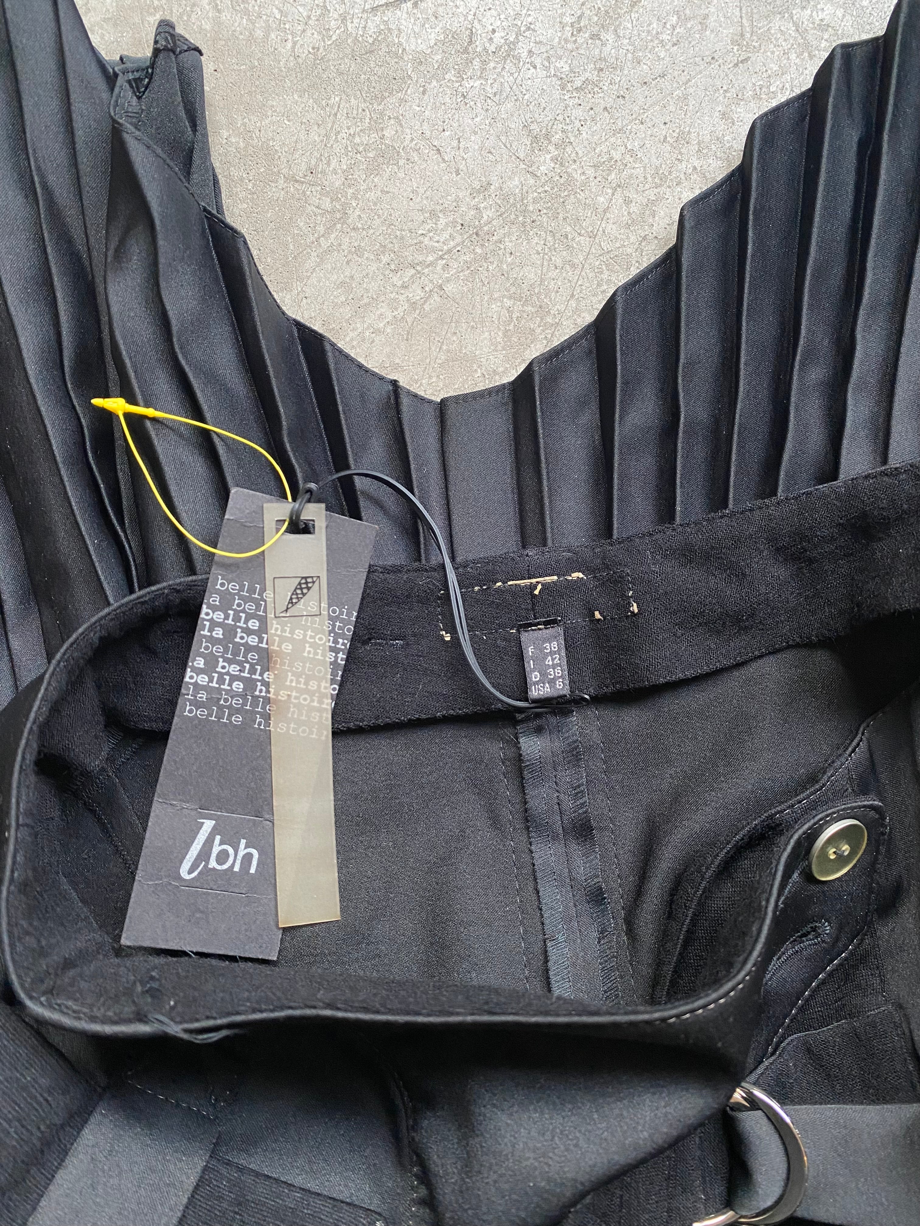 Wool blend pleated midi skirt