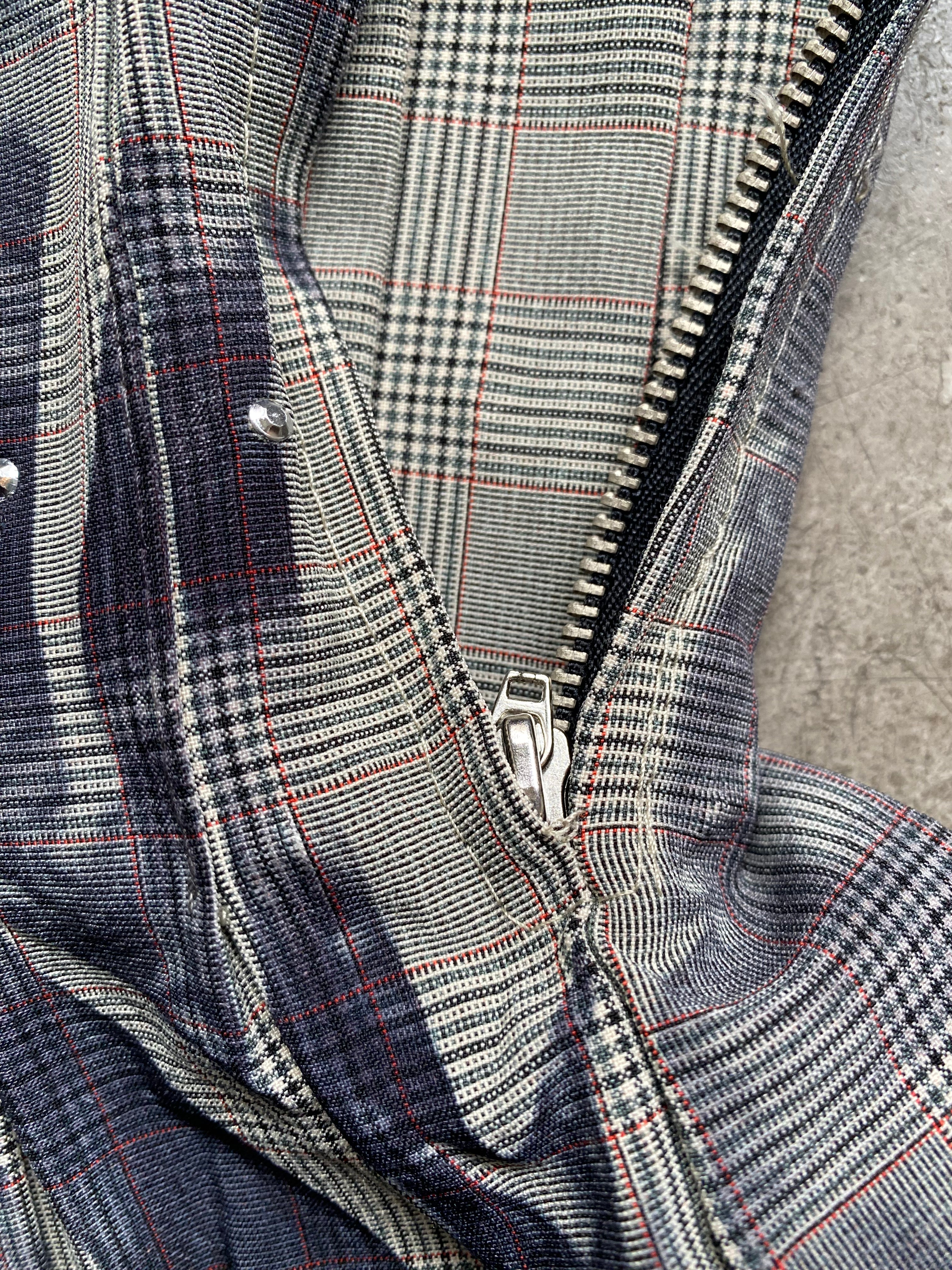 Grey/Khaki checkered pleated midi skirt