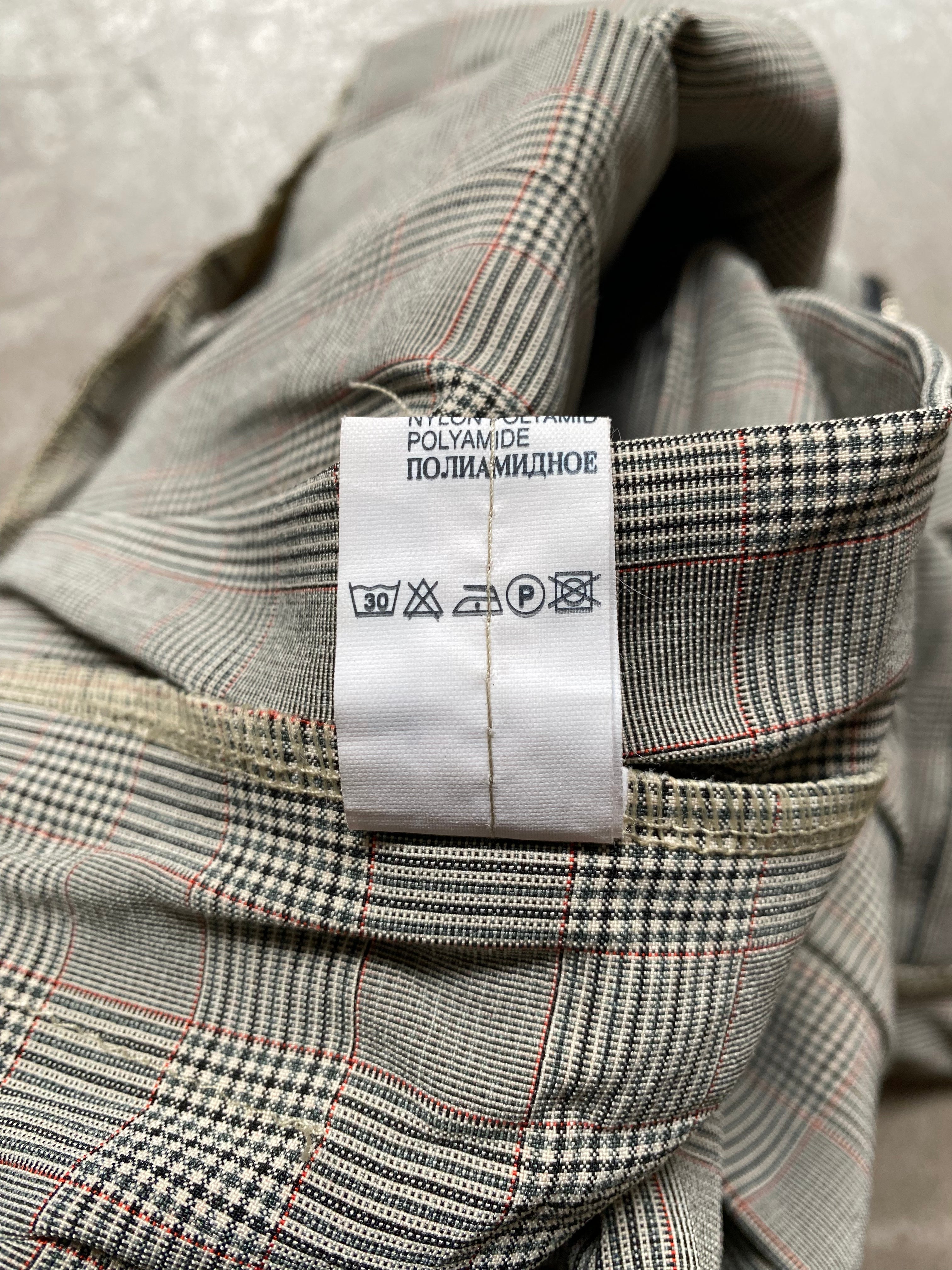 Grey/Khaki checkered pleated midi skirt