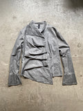 Grey washed look asymmetrical shirt