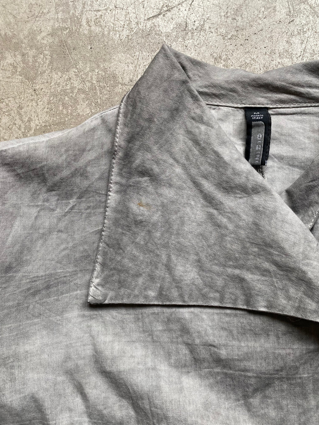 Grey washed look asymmetrical shirt