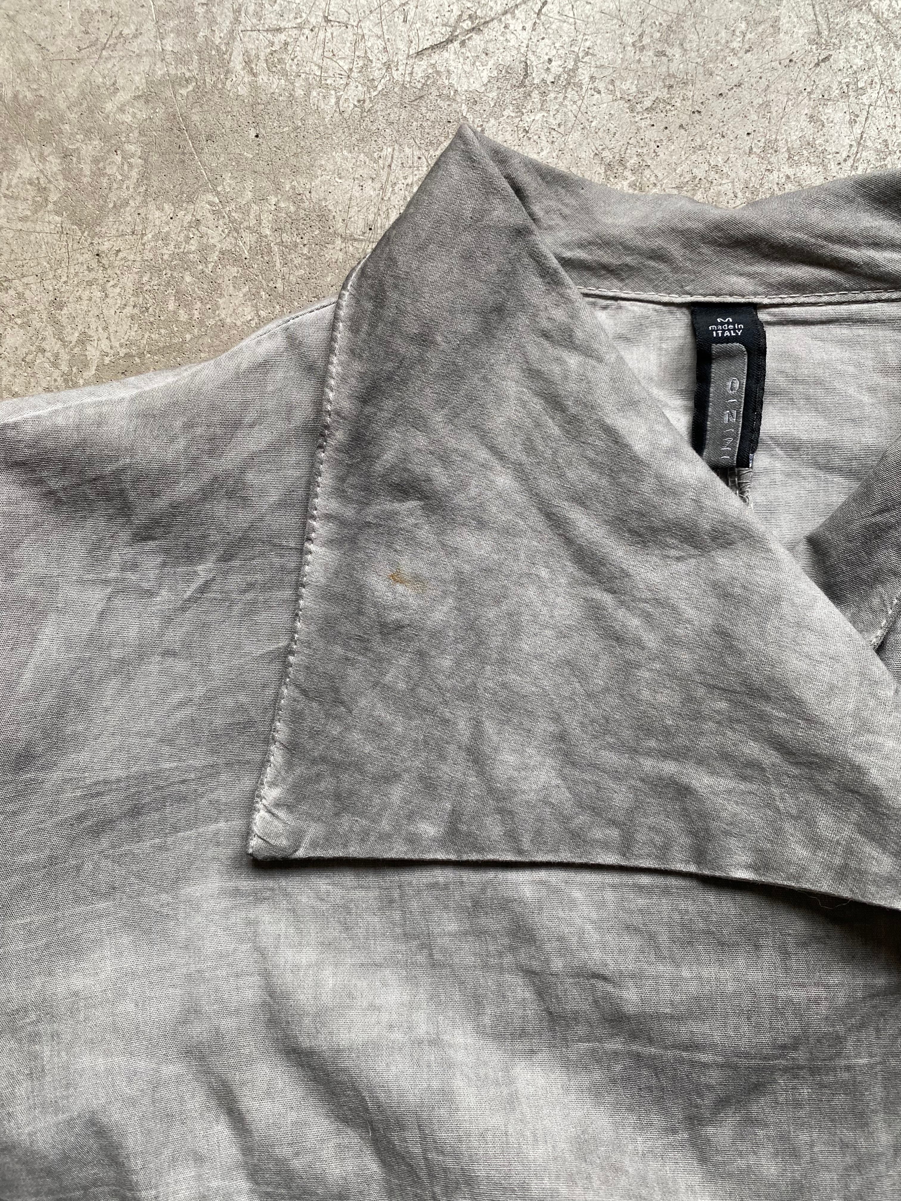 Grey washed look asymmetrical shirt