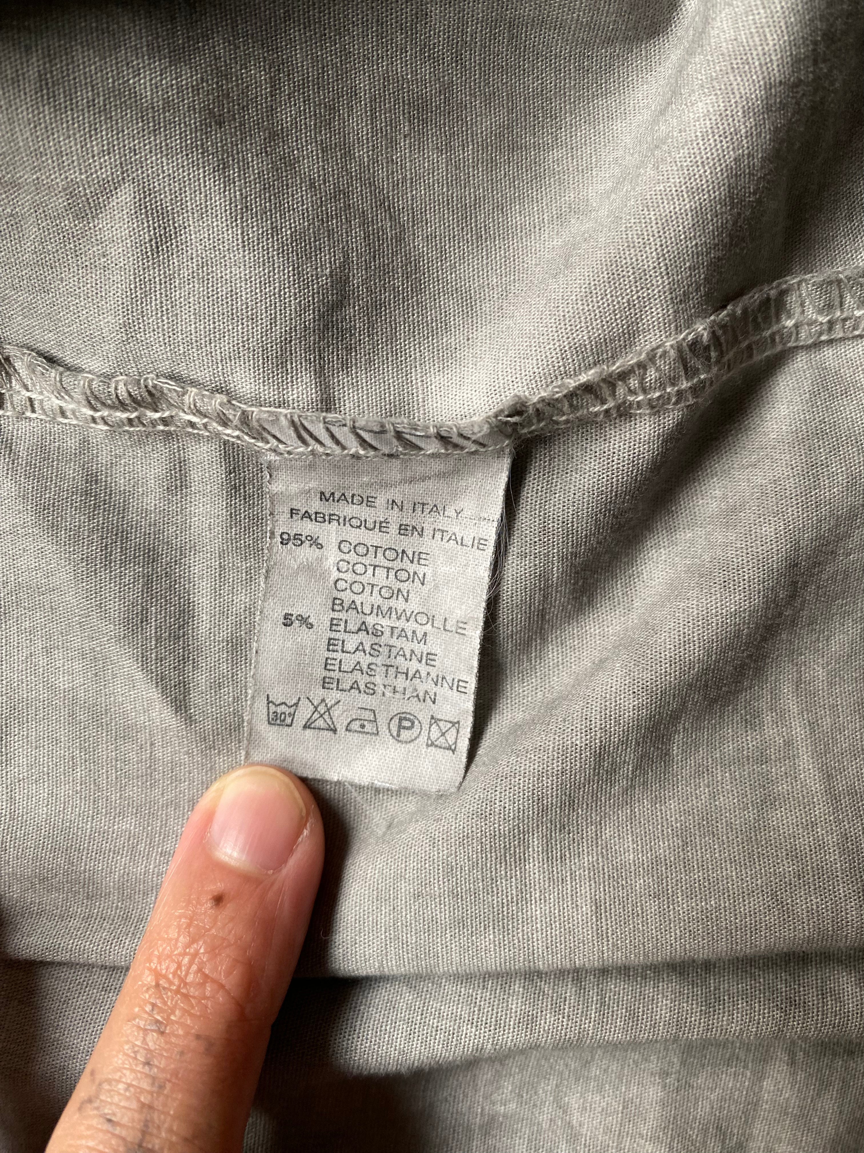 Grey washed look asymmetrical shirt