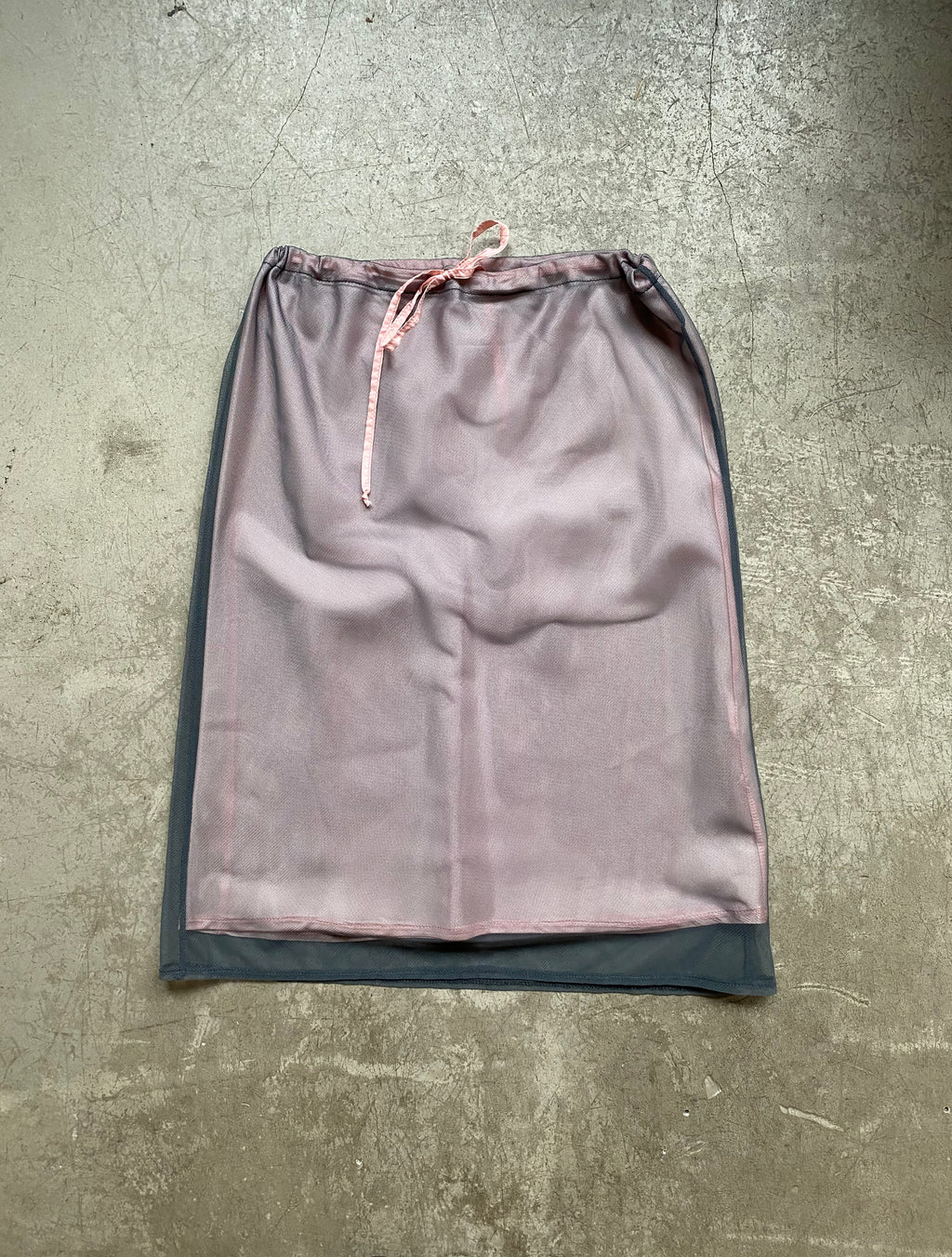 Pink/Grey layered midi skirt