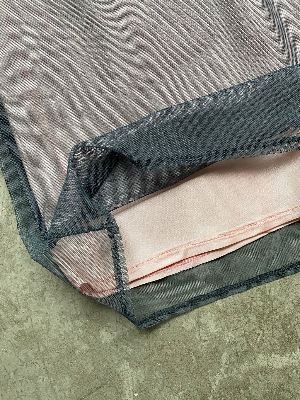 Pink/Grey layered midi skirt