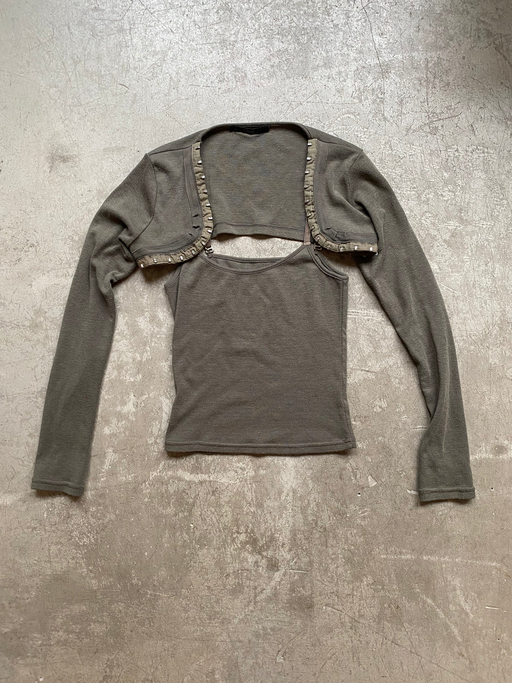 Khaki camisole + bolero set