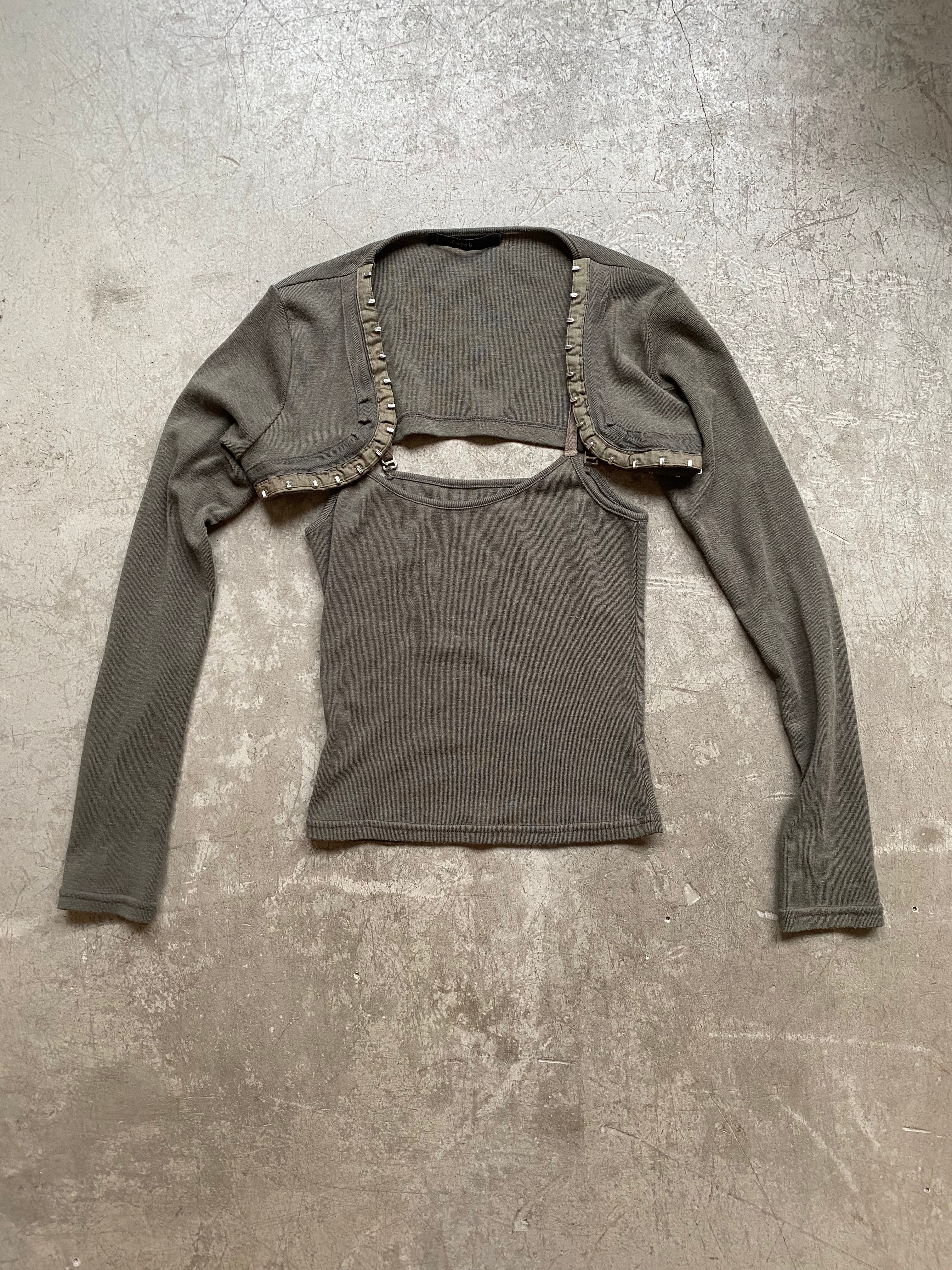 Khaki camisole + bolero set