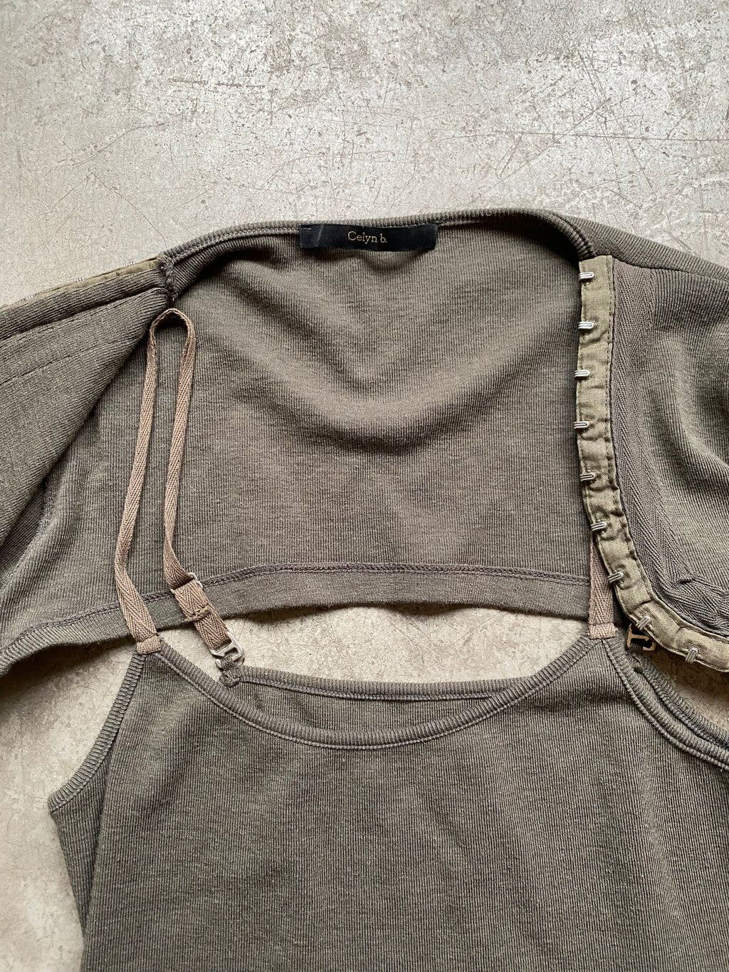 Khaki camisole + bolero set