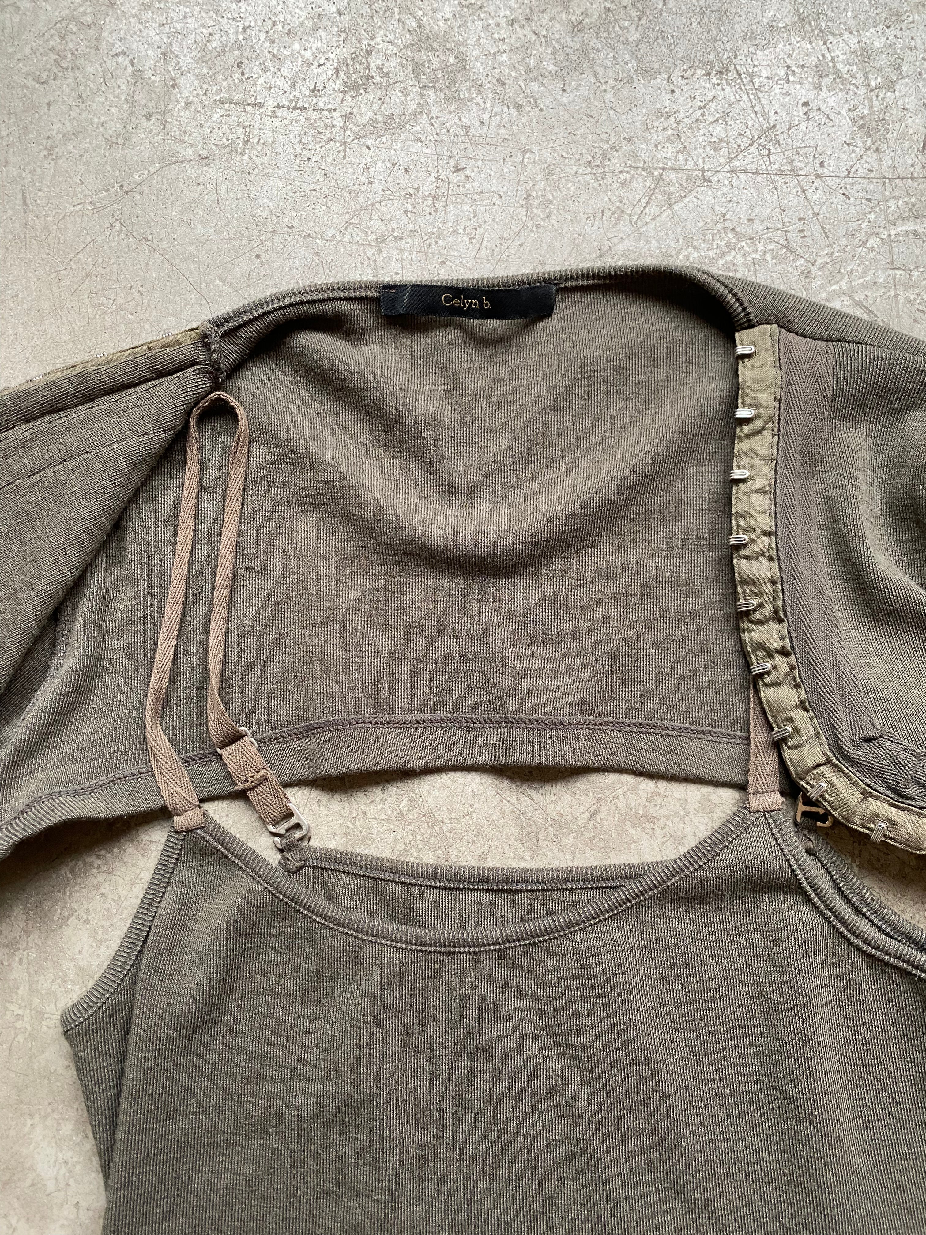 Khaki camisole + bolero set