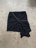 Black asymmetrical ruffle mini skirt